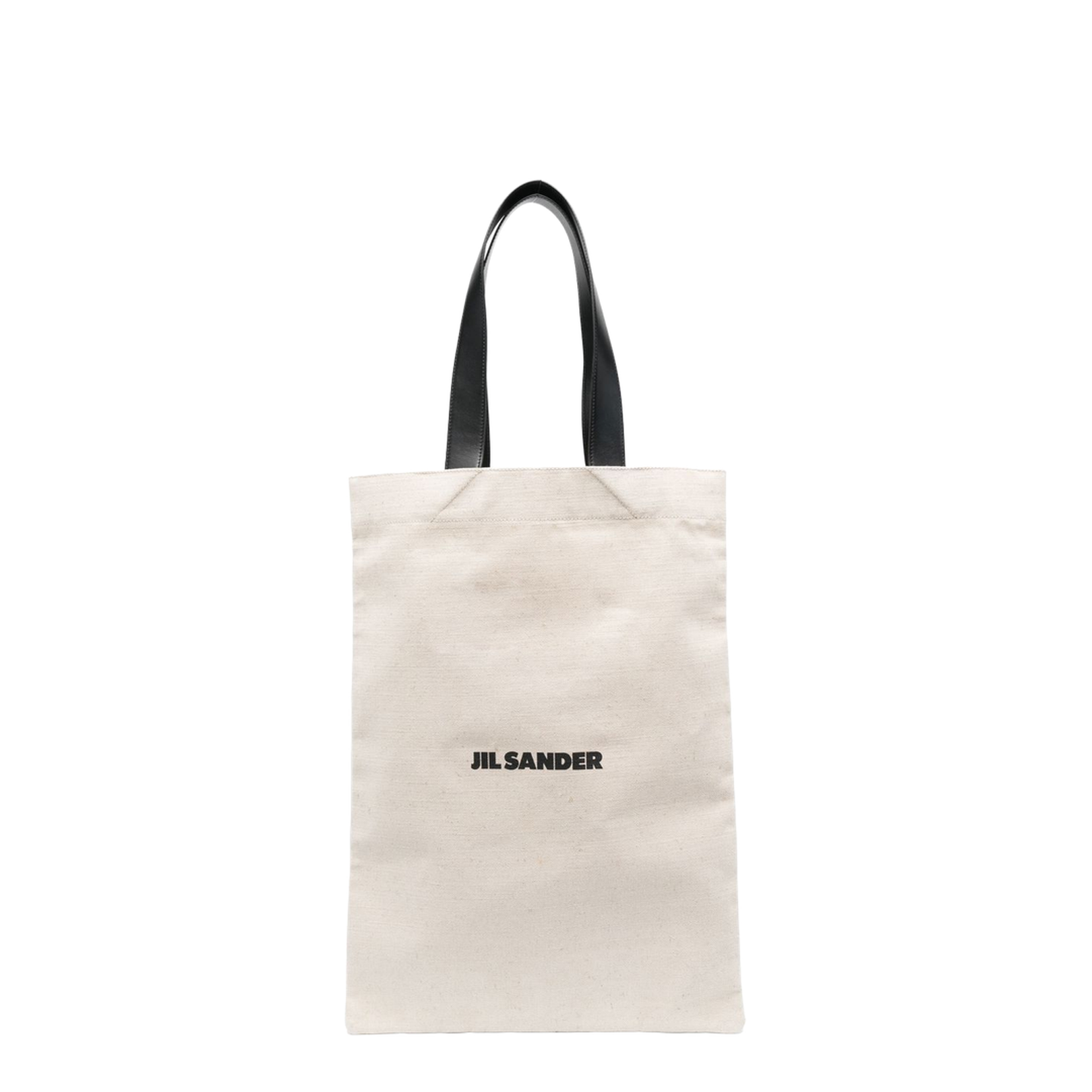 Logo-Print Flat Shopper Tote Bag - Natural/Black - Image 3