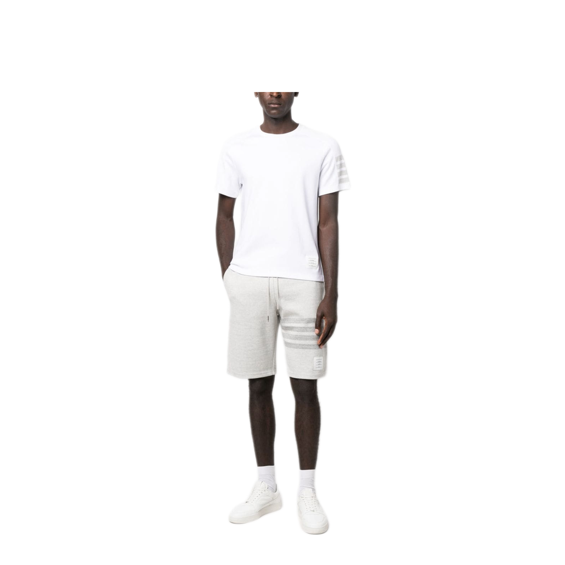 Short Sleeve Tee with 4 Bar Stripe in Milano Cotton - Image 2