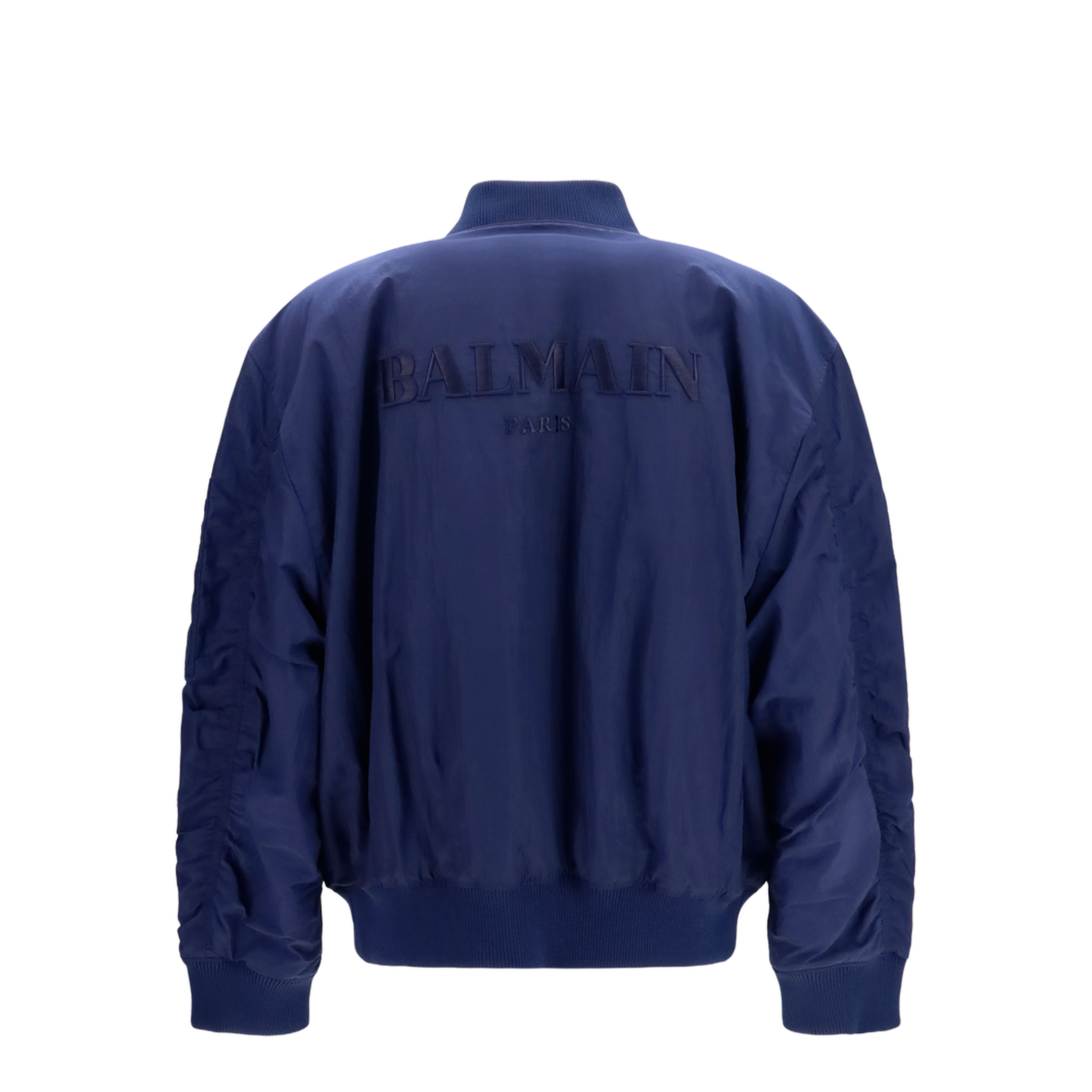 Nylon Bomber Jacket with Embroidered Back Logo - Image 2