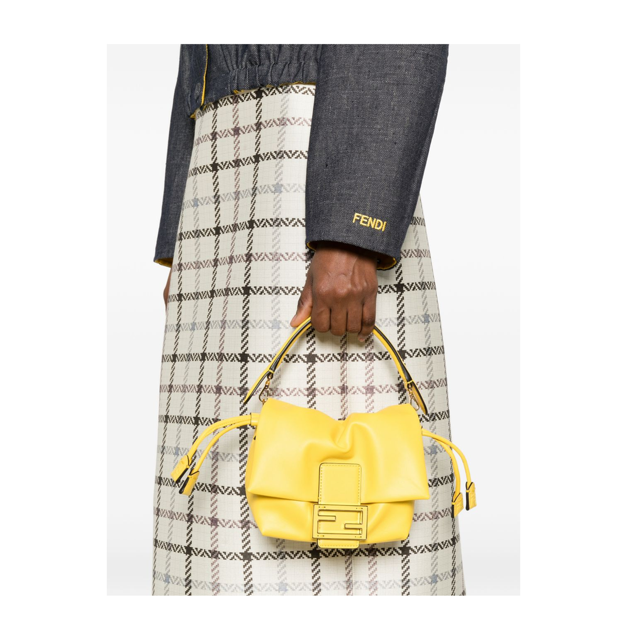 Mamma Baguette Small Lamb Leather Handbag - Giallo - Image 5