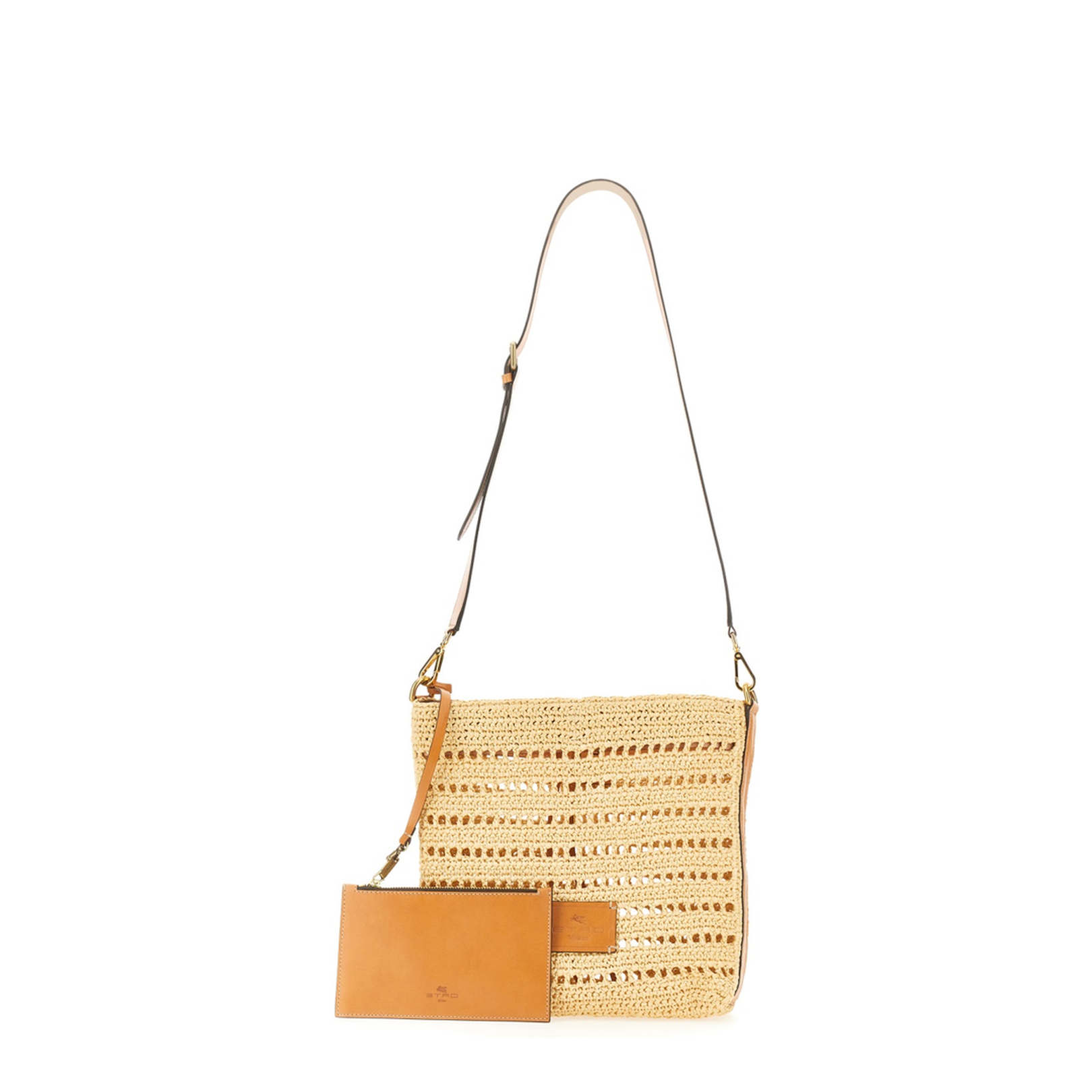 Perforated Raffia Shoulder Bag - Image 3