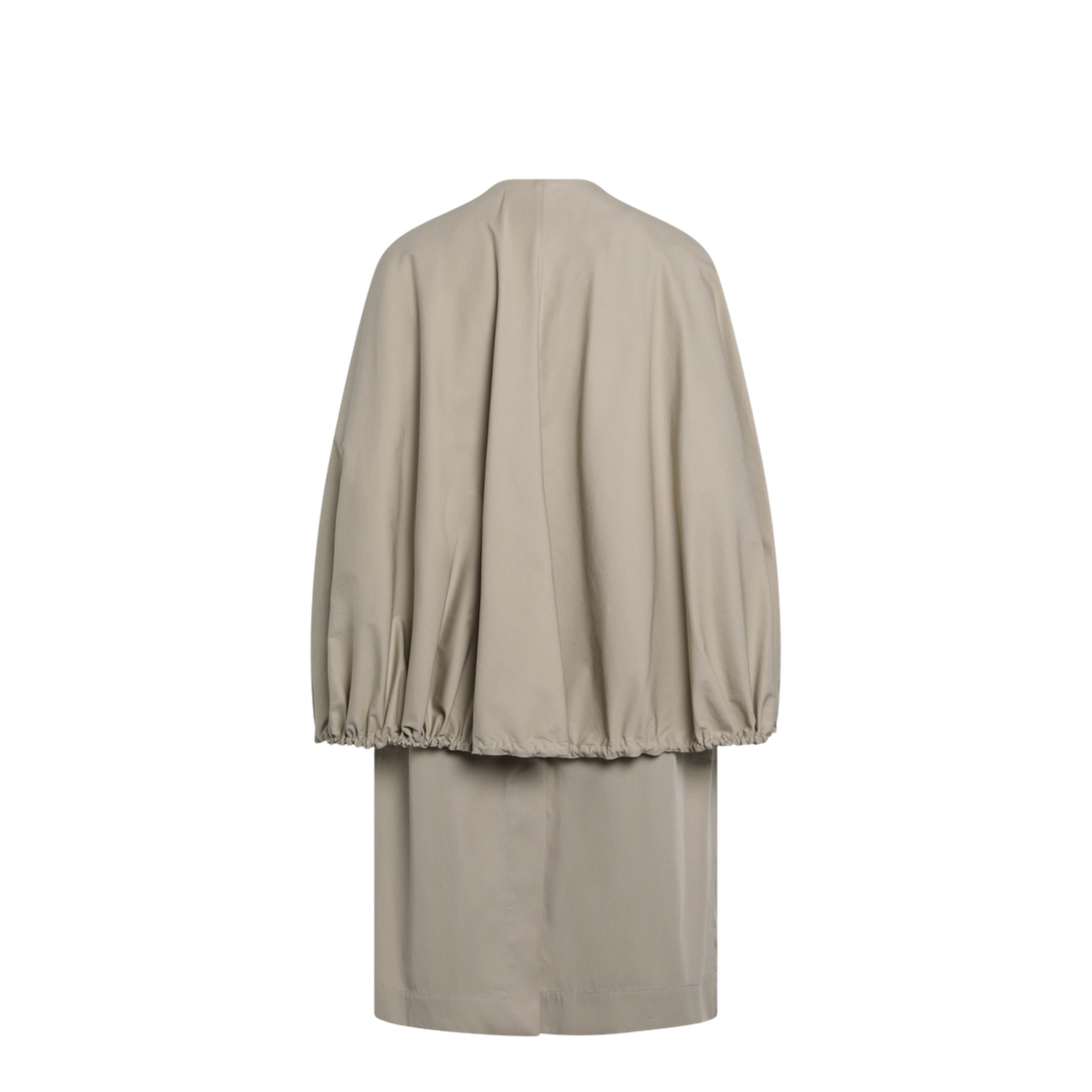 Beige Cotton Cape Coat - Image 2
