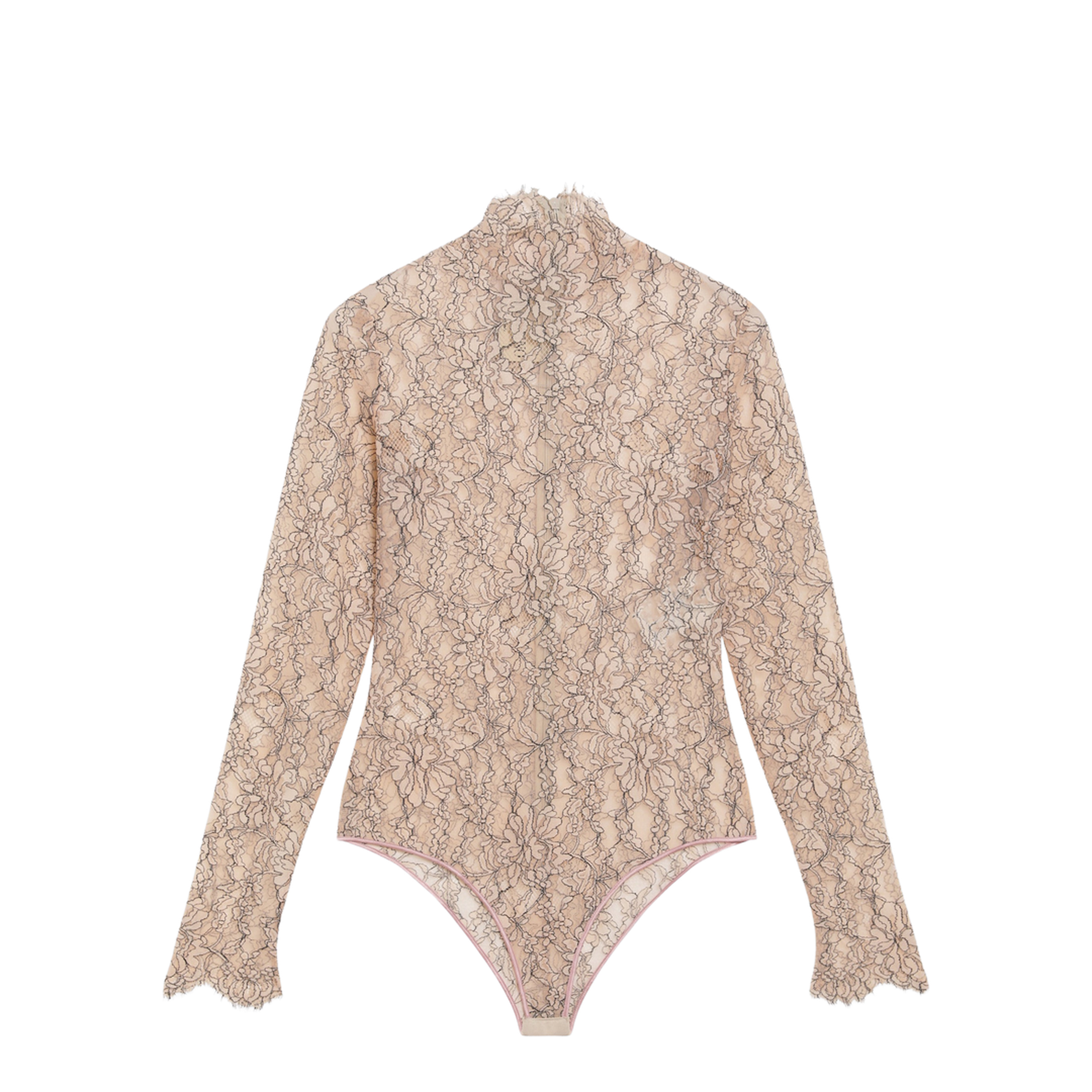 Nude Rebrodé Lace Bodysuit - Image 1