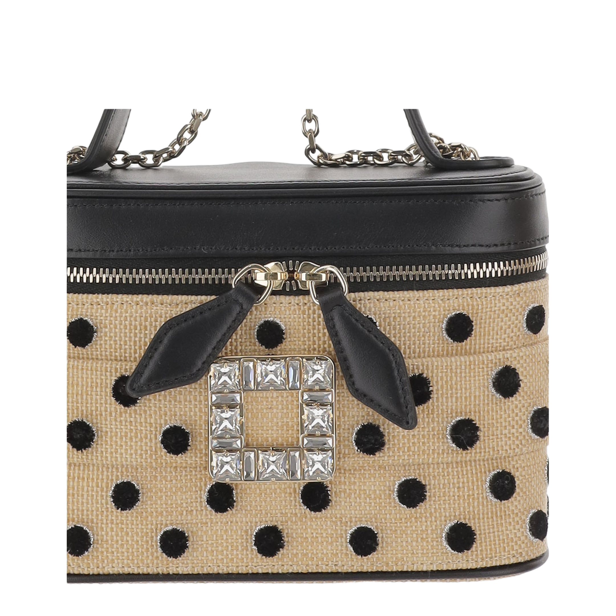 Vanity Très Vivier Canvas Micro Bag - Natural, Black - Image 4