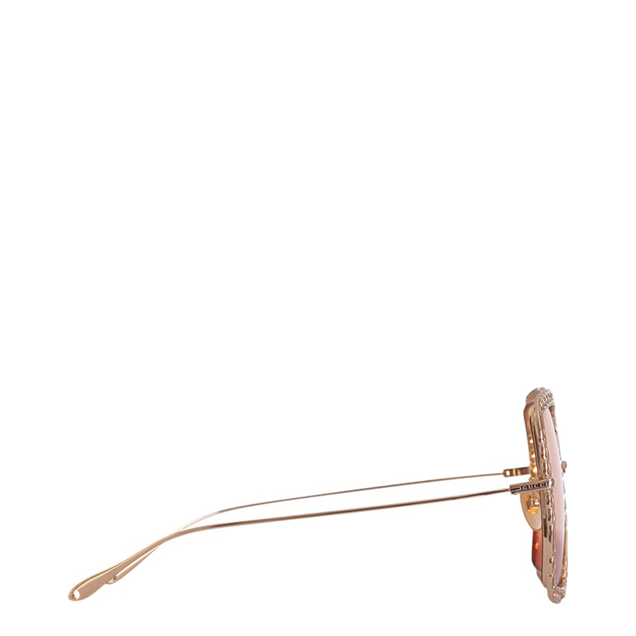 Rectangular Sunglasses - Gold - Image 3