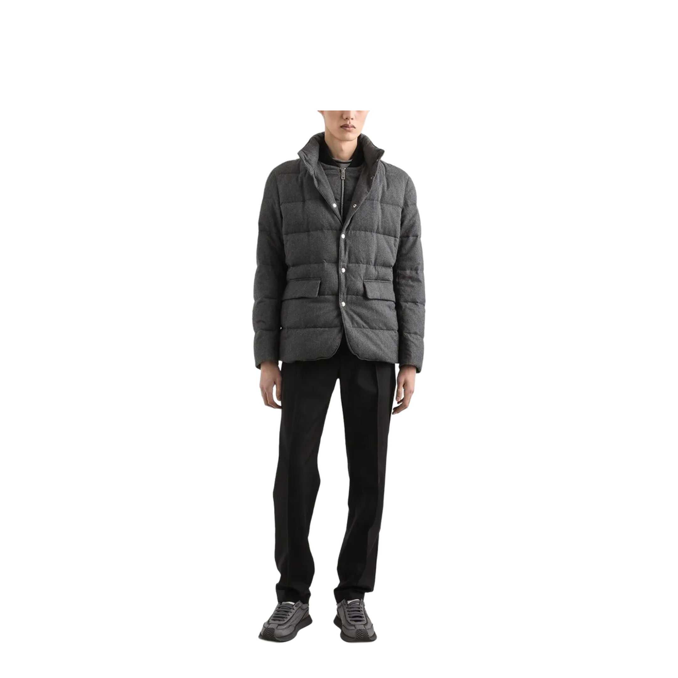 Drawstring-Waist Wool Blend Tapered Trousers - Image 2