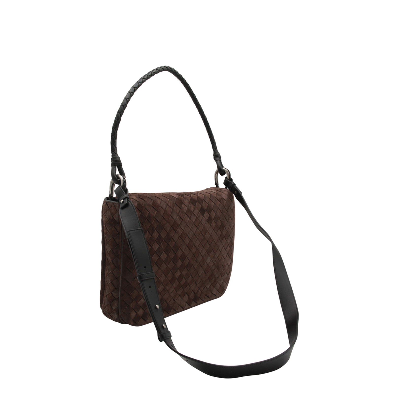 Intrecciato Suede Shoulder Bags - Brown - Image 2