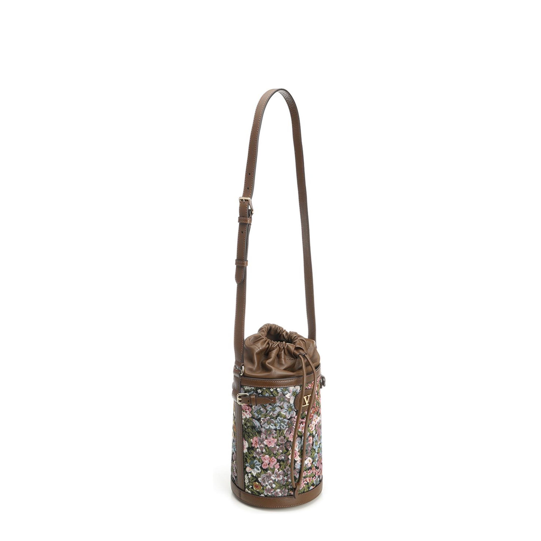 Antibes Medium Cotton Jacquard Bucket Bag - Brown - Image 2