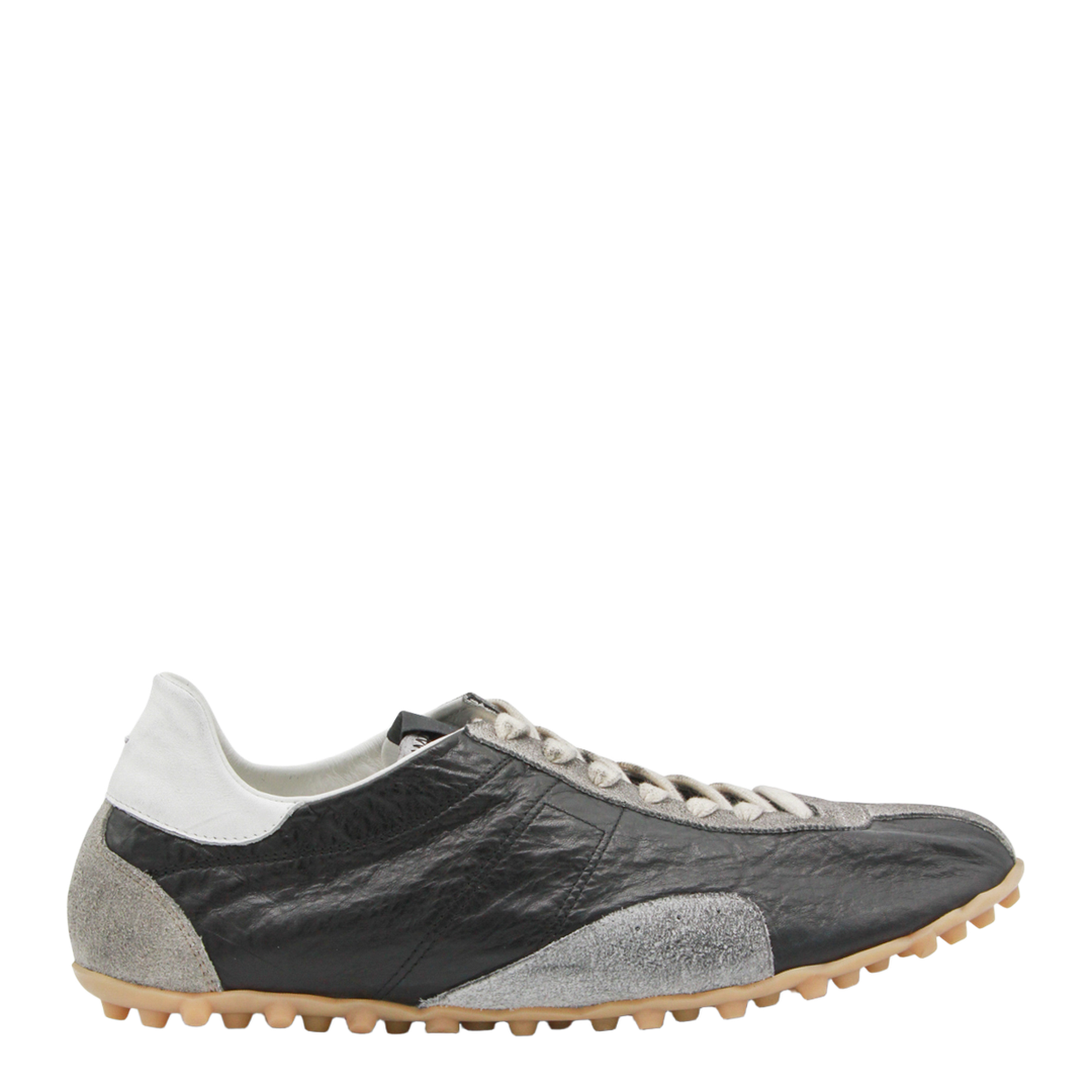 Sprinters Sneakers In Black Leather And Vintage Suede - Image 2