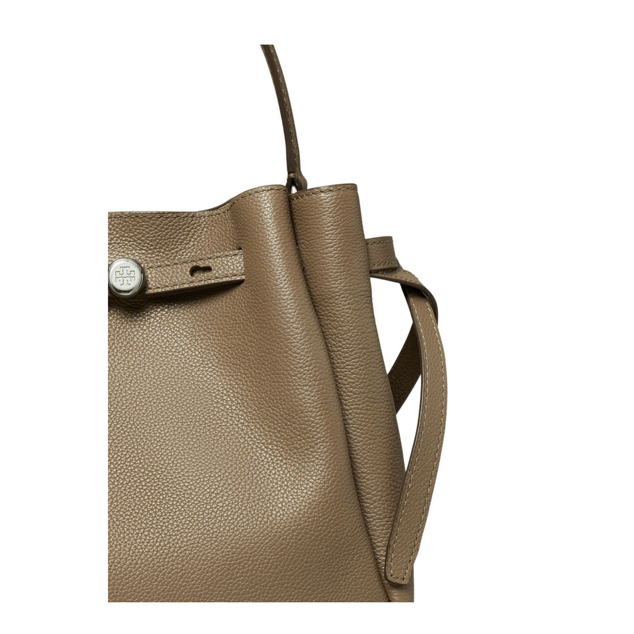 Romy Pebbled Leather Bucket Bag - Soft Cement - Image 2