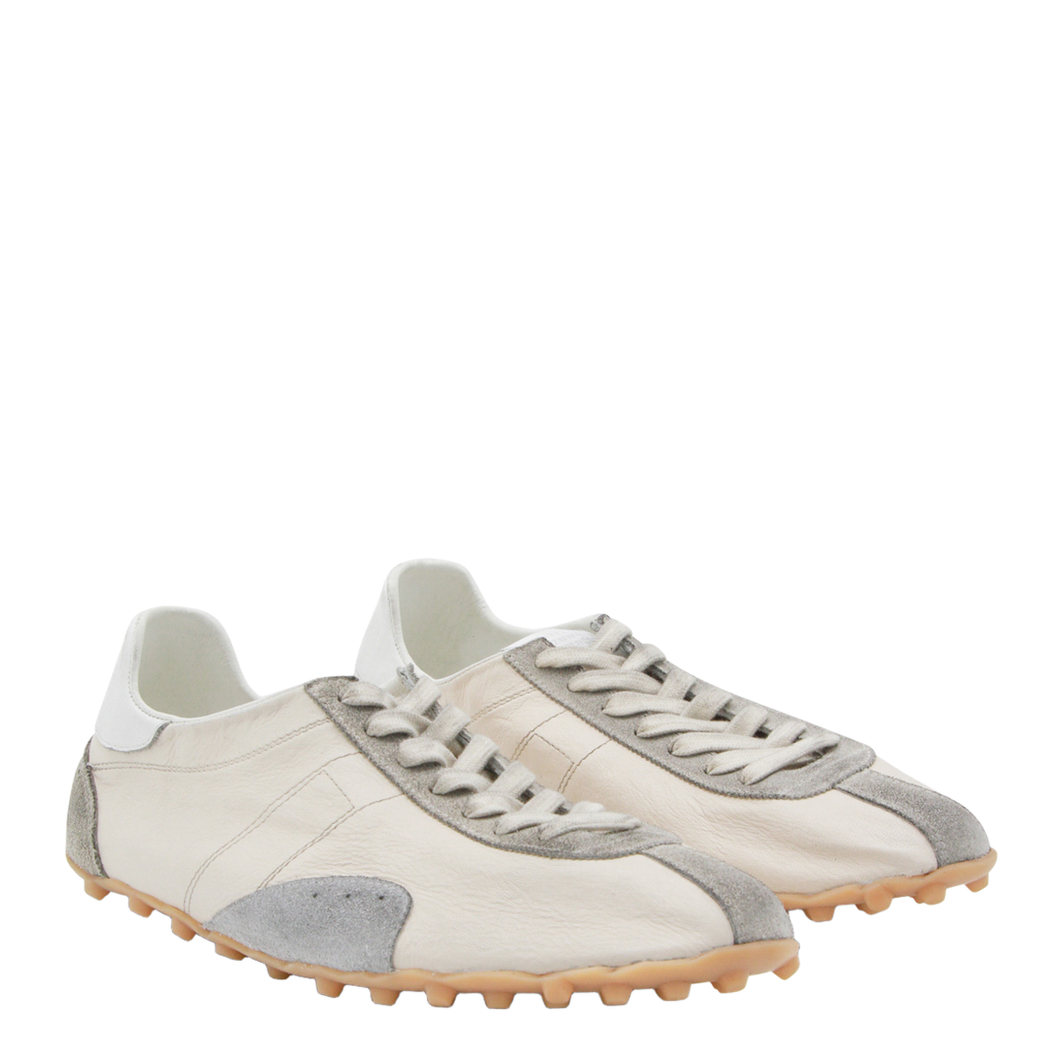 Sprinters Sneakers In Cream Leather And Vintage Suede - Image 4