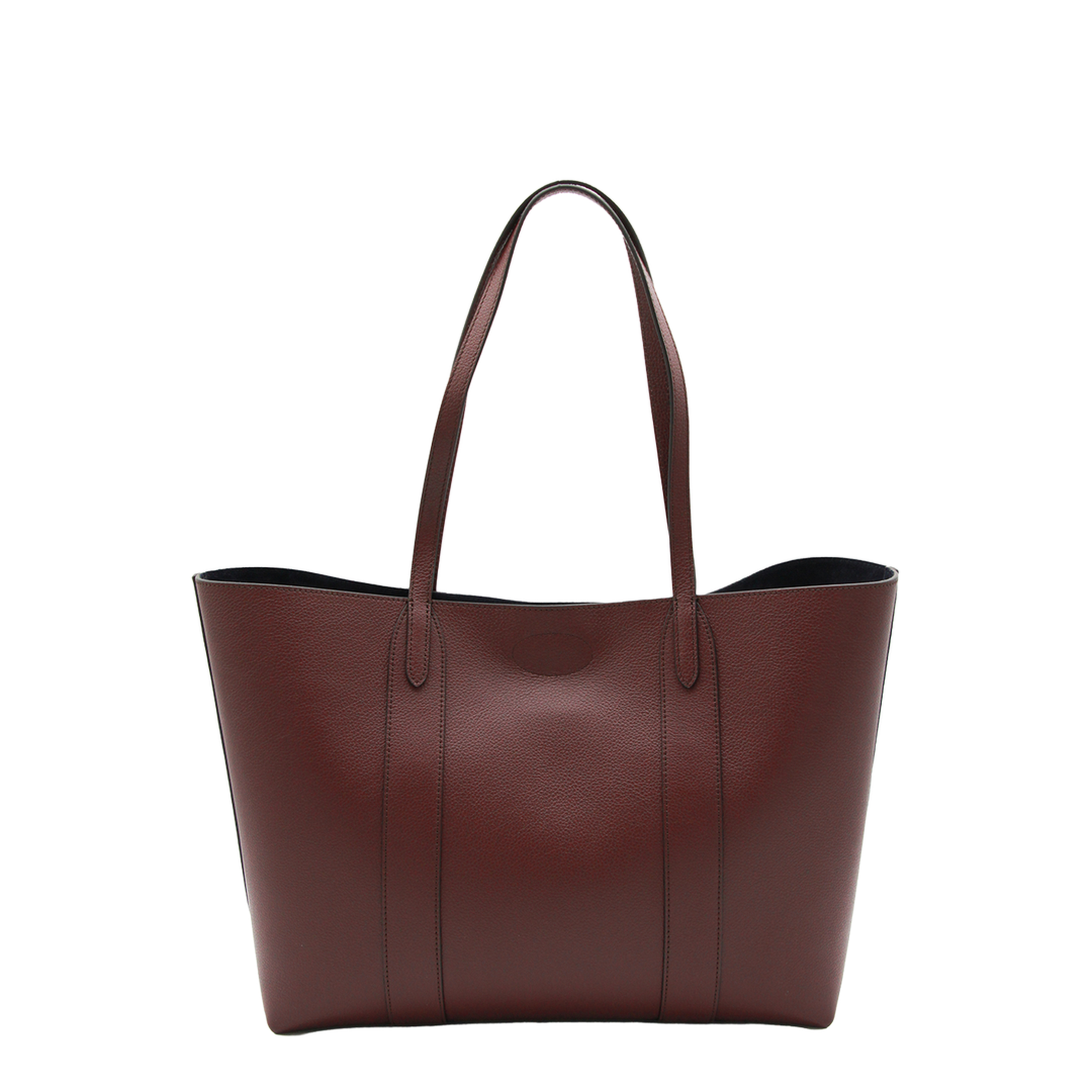 Bayswater Small Classic Grain Leather Tote - Burgundy - Image 5