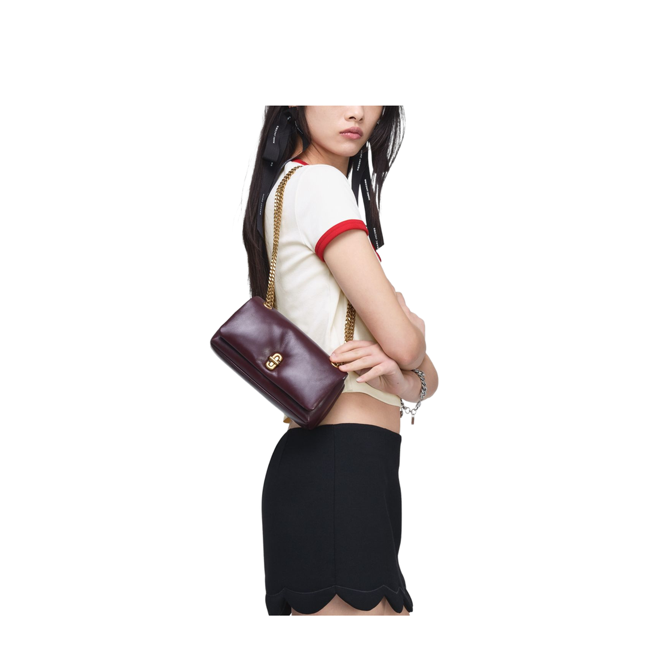 The Scene Lamb Leather Mini Bag - Dark Port - Image 2