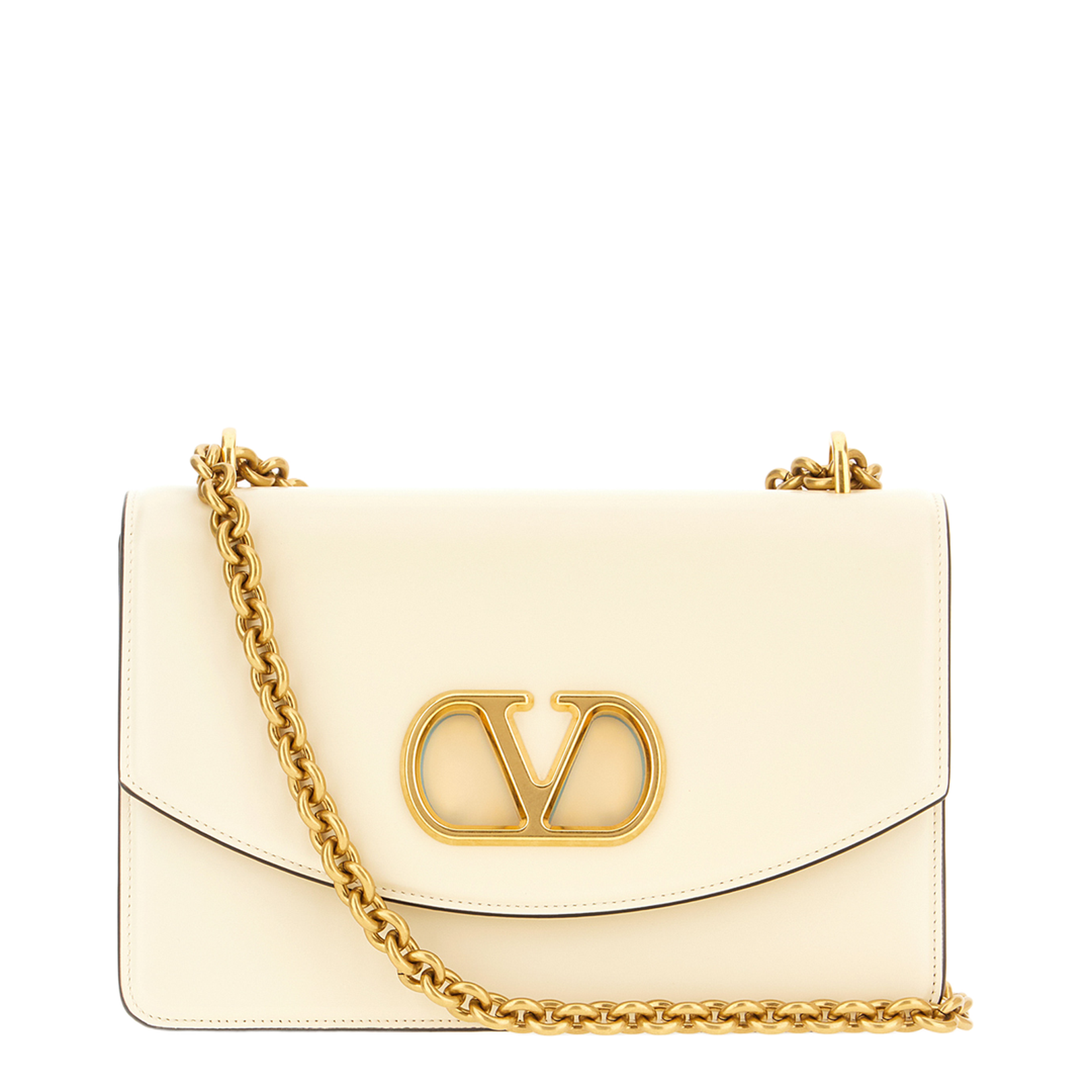 Ivory Leather Shoulder Bag - Image 1