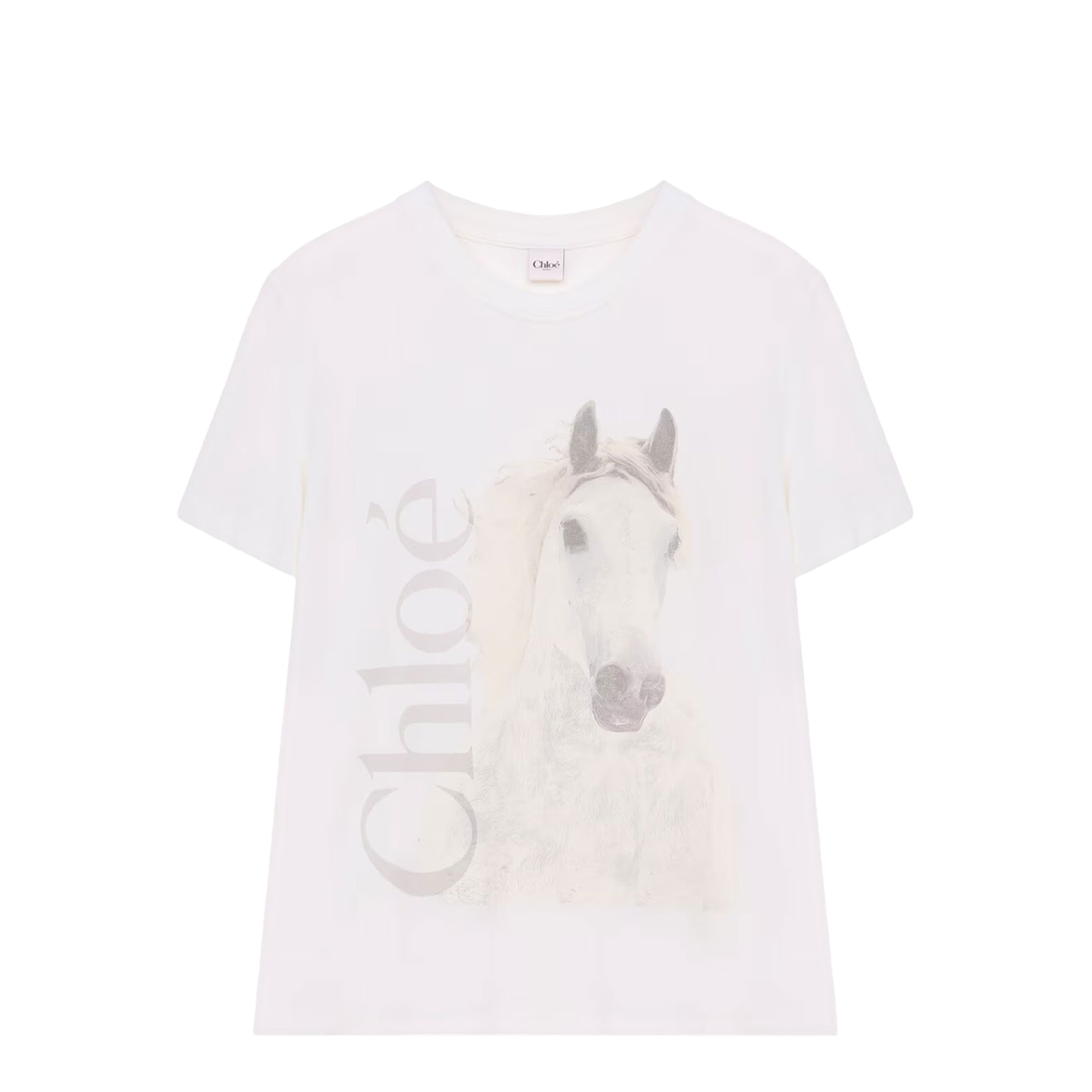 Faded Horse-Print Cotton Jersey T-Shirt - Image 1