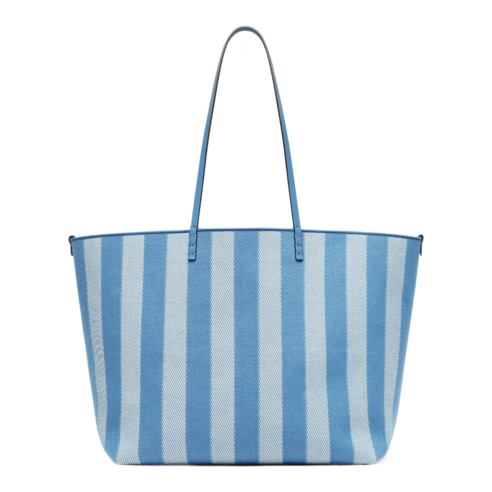 Roll Large Canvas Shopper Bags - Pastel Blue - Image 1