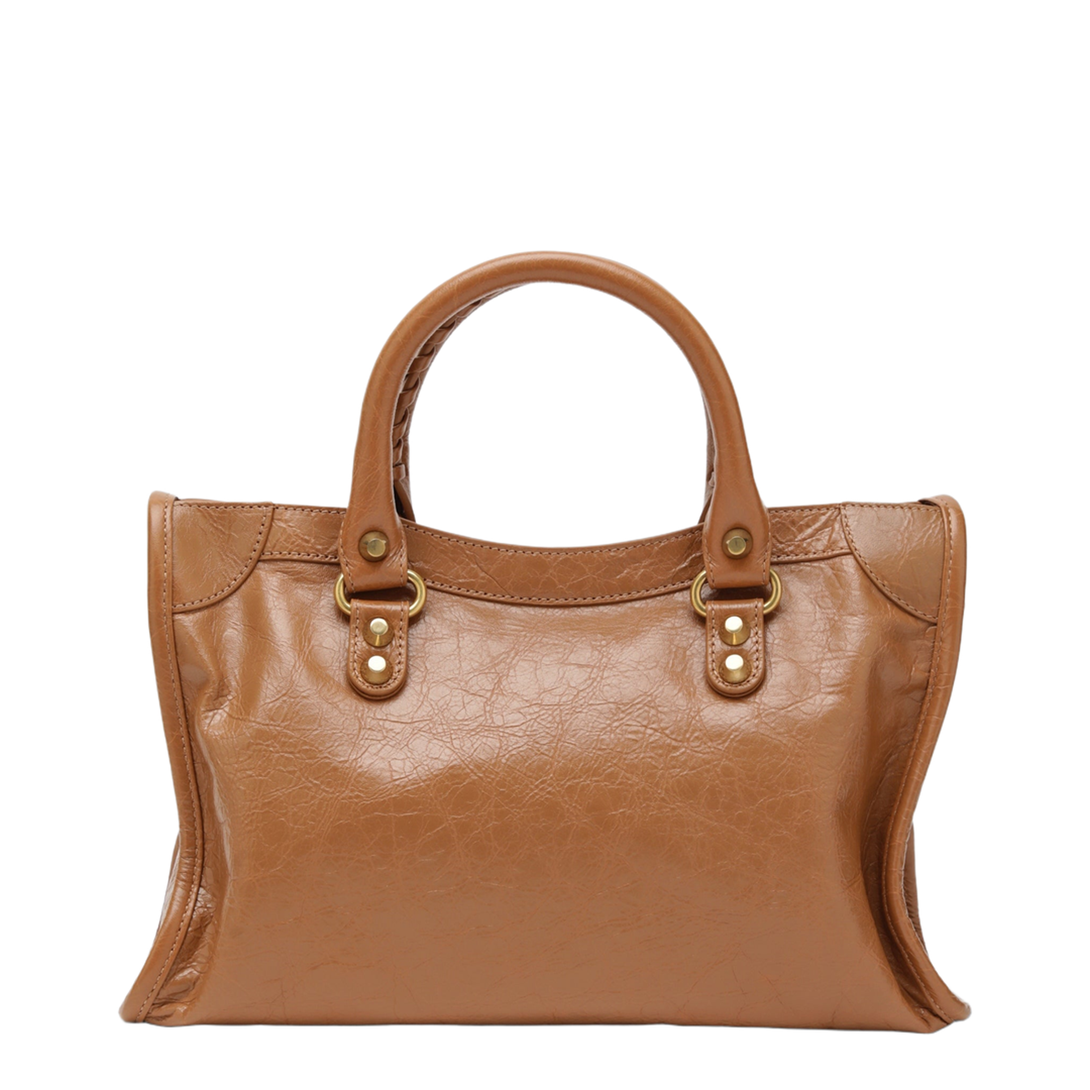 Small Beige Antique Gold City Bag - Image 2