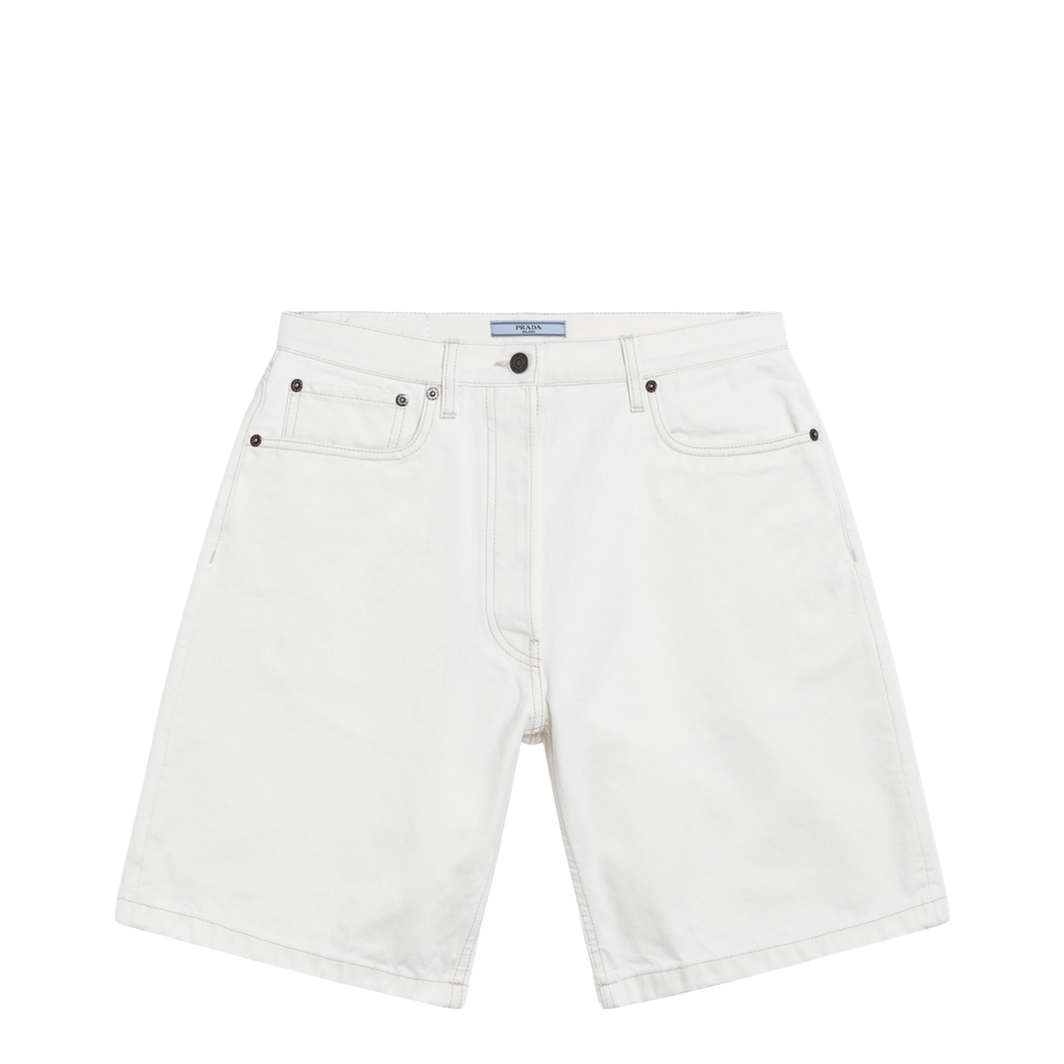 White Old Denim Bermuda Shorts - Image 1