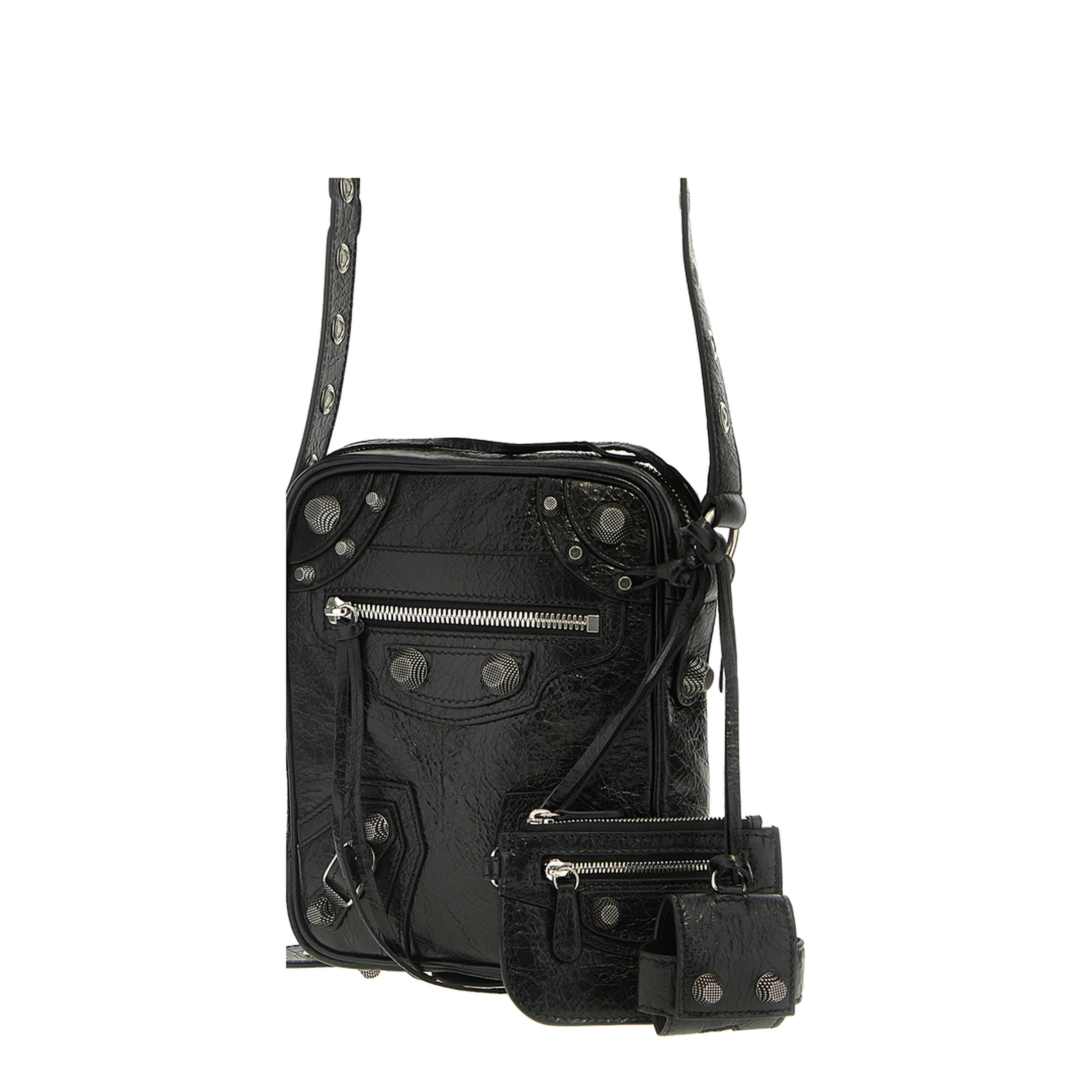 Le Cagole Arena Lambskin Crossbody - Black - Image 3