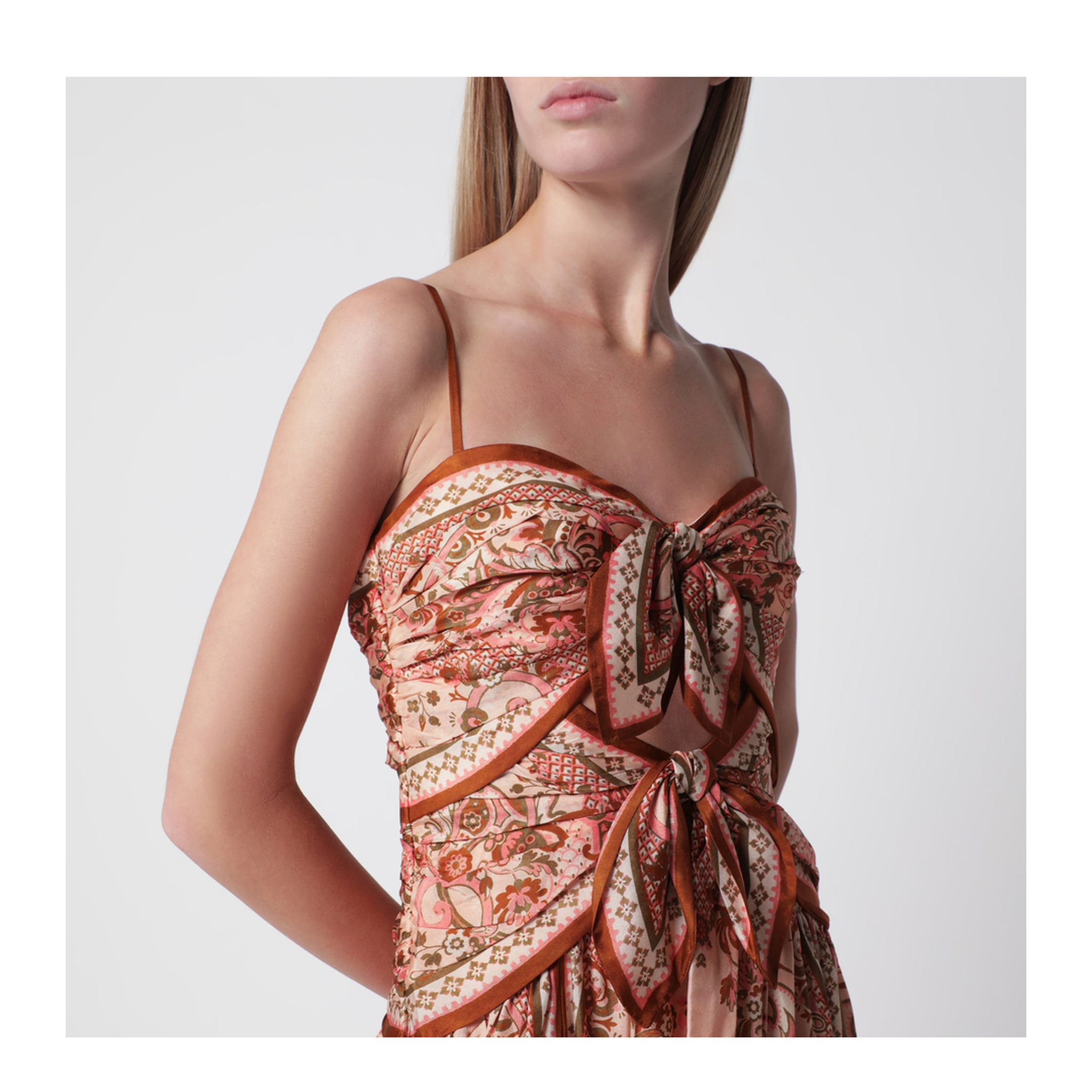 Aster Midi Dress with Silk Scarf Detail - Image 2