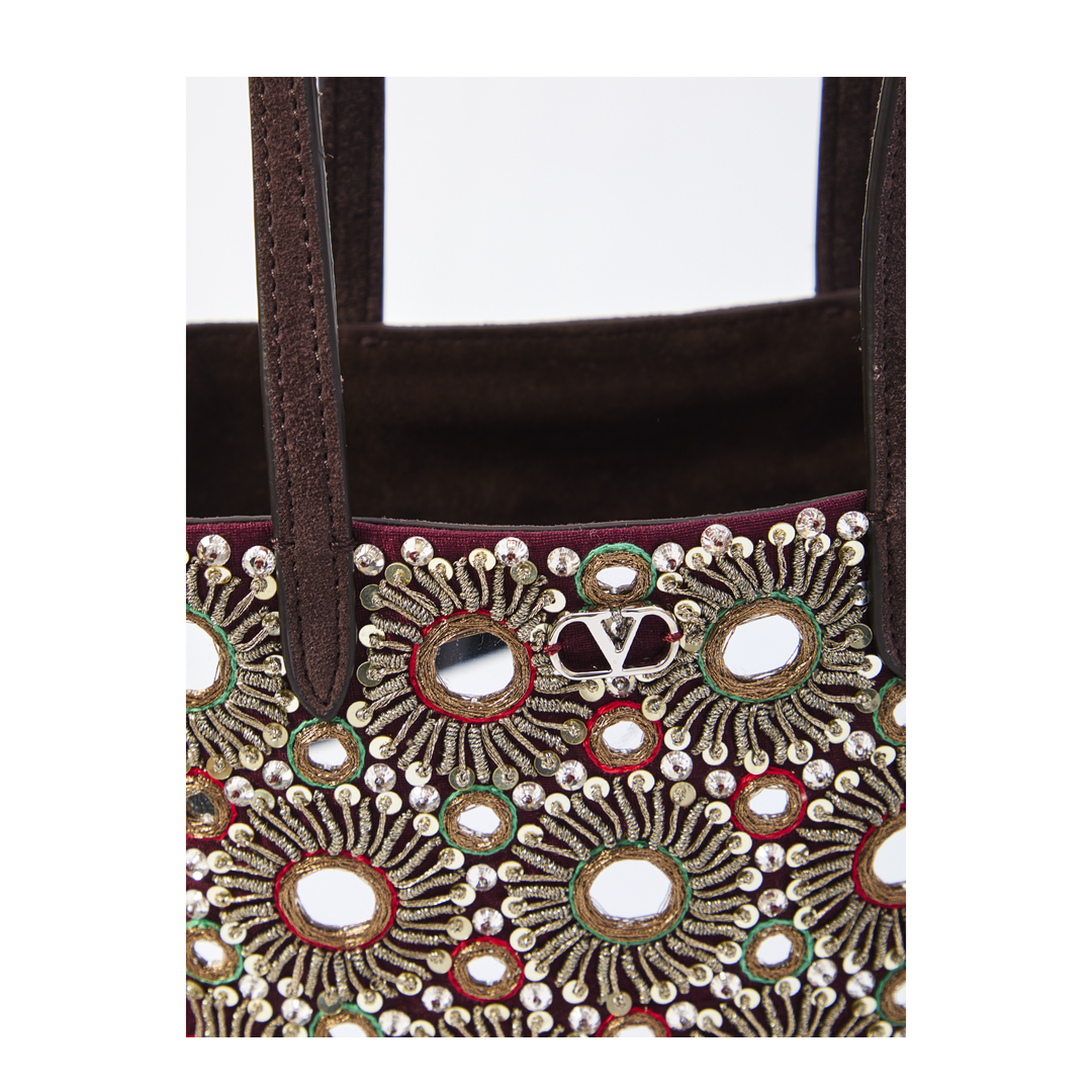 Nellcôte Mini Suede Calfskin Shopping Bag - Dark Brown - Image 4