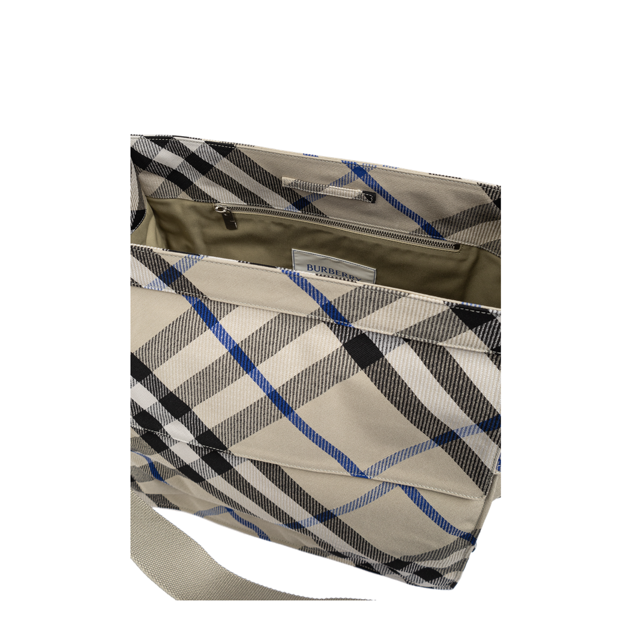 Trench Tote Medium Cotton with Leather Trims Tote Bag - Lichen - Image 4