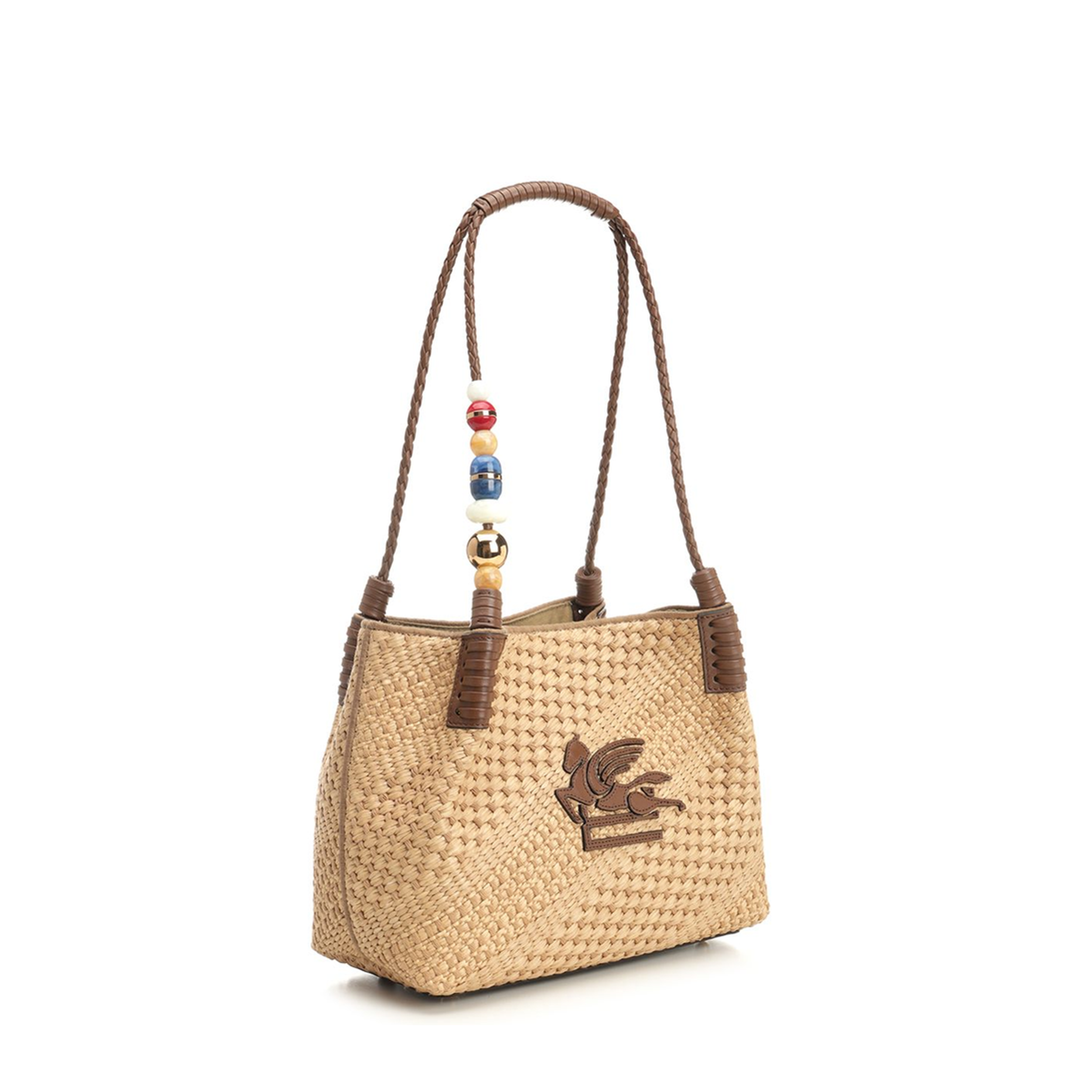 Small Raffia Libra Tote Bag - Brown - Image 2