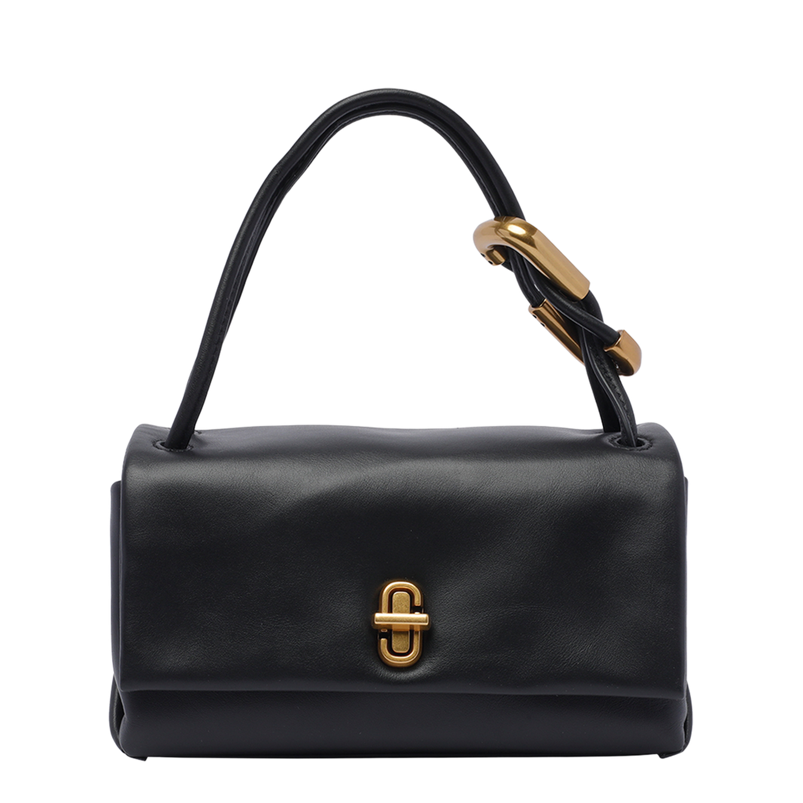 Mini Dual Bag Leather Top-Handle Bag - Black - Image 1