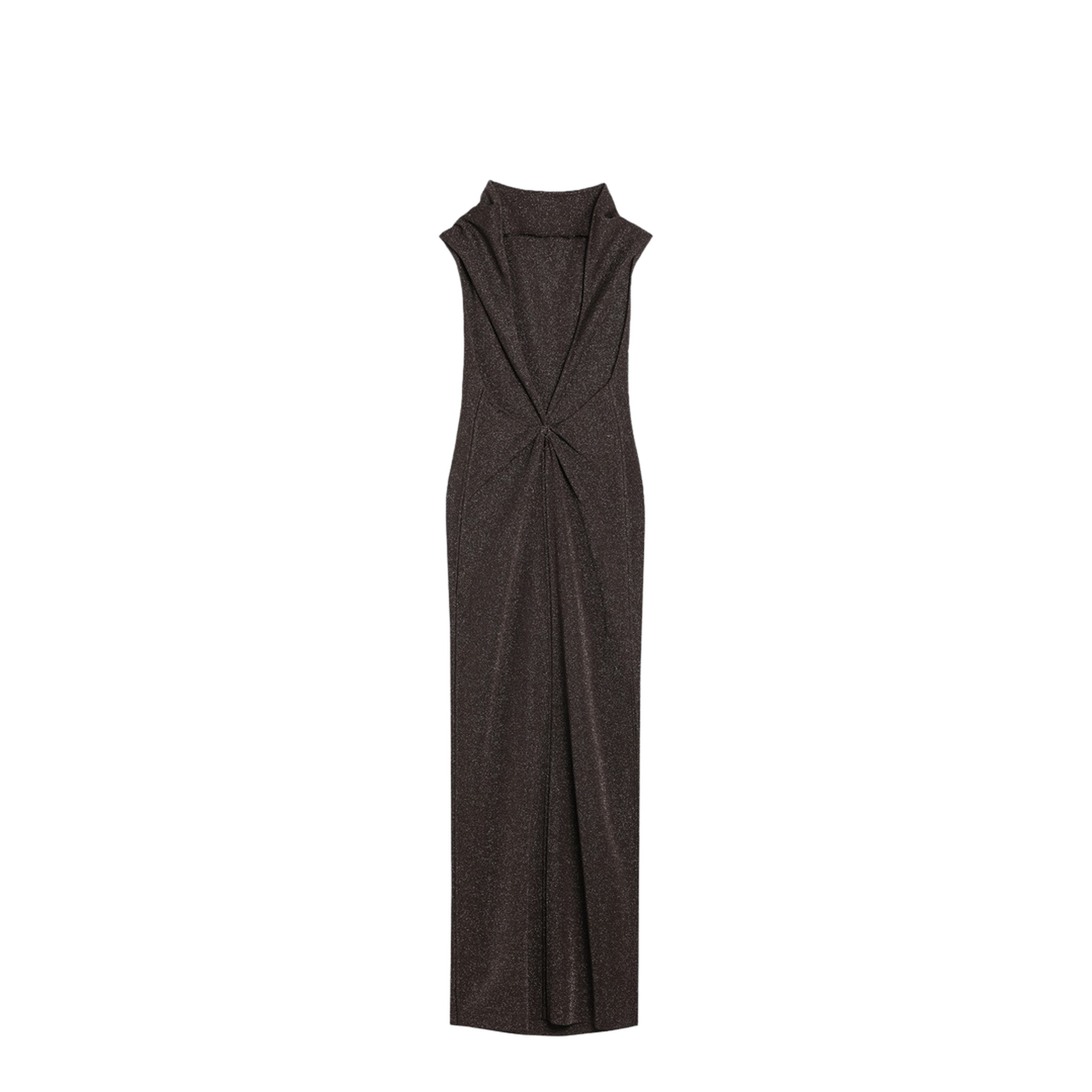 Brown Dress in Viscose and Lurex Yarn - Image 2