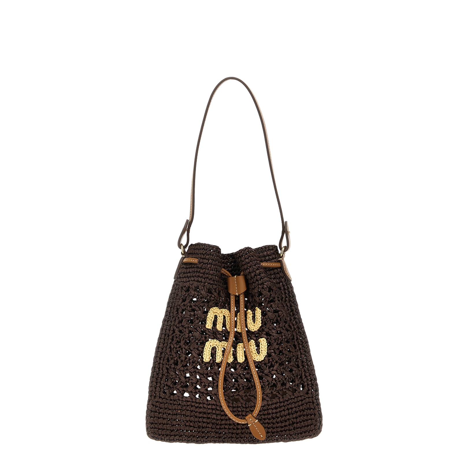 Cocoa Brown Natural Woven Fabric Mini-Bag - Image 1