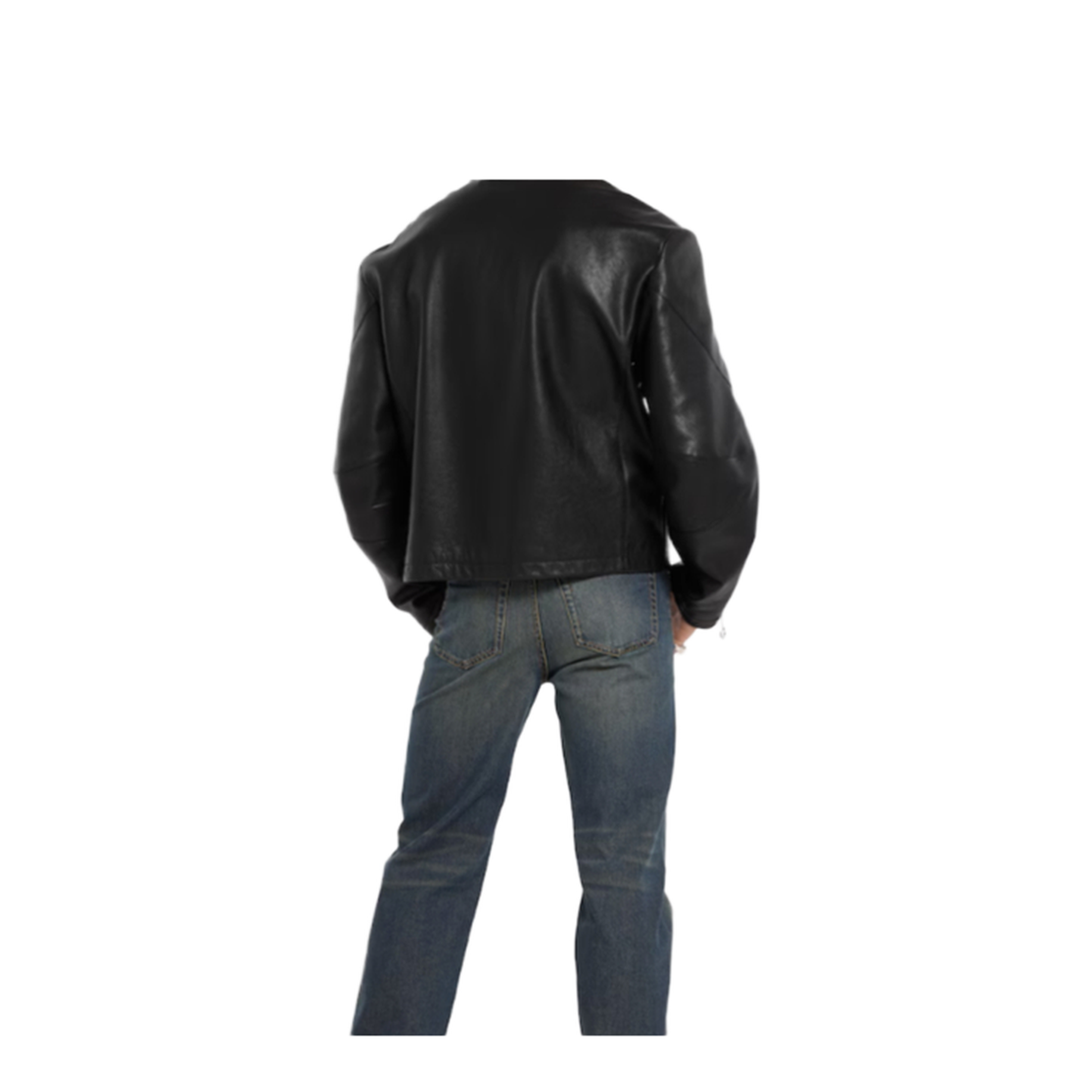 Leather Jacket with Horsebit in Black - Image 5