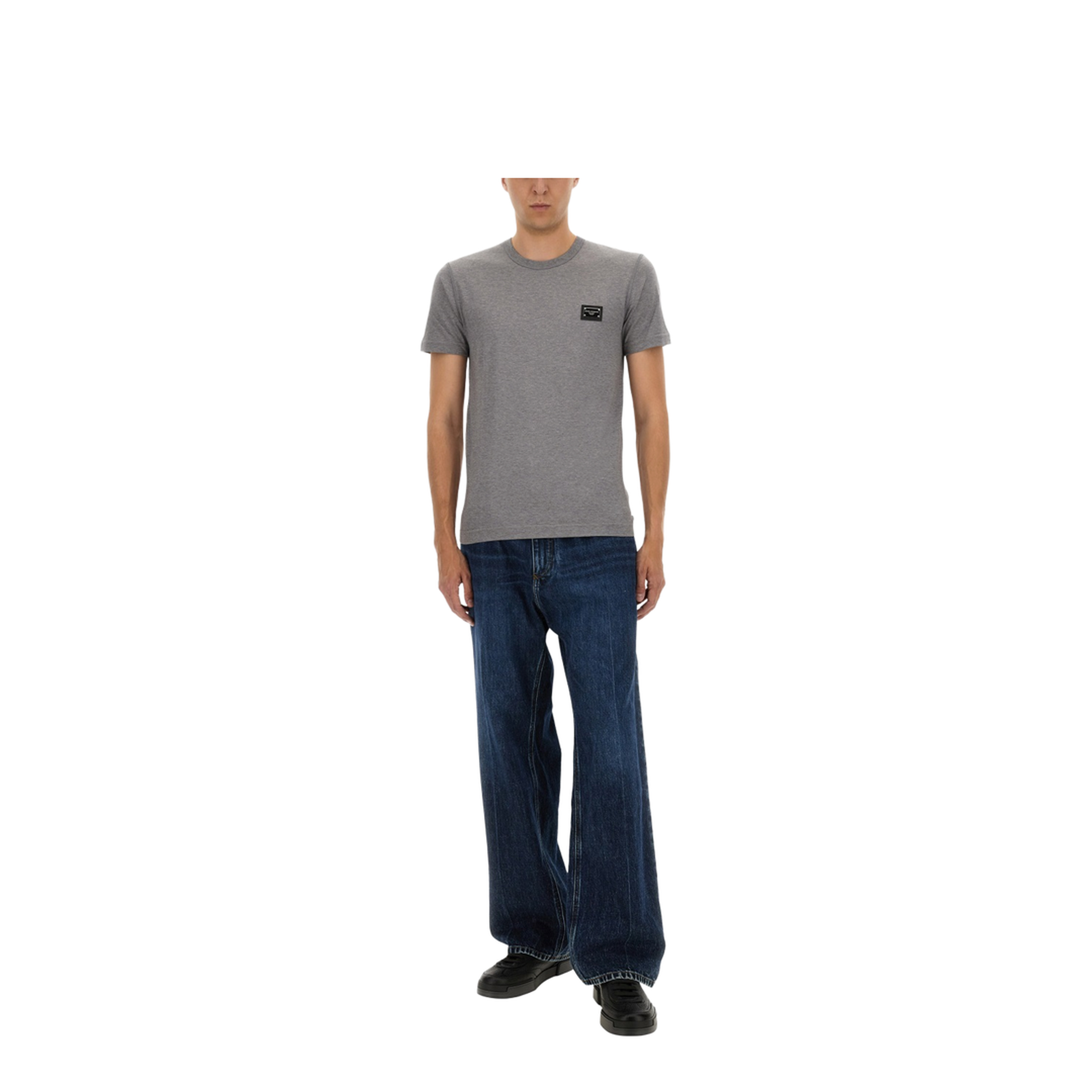 Cotton T-Shirt with Logo Plaque - Image 2