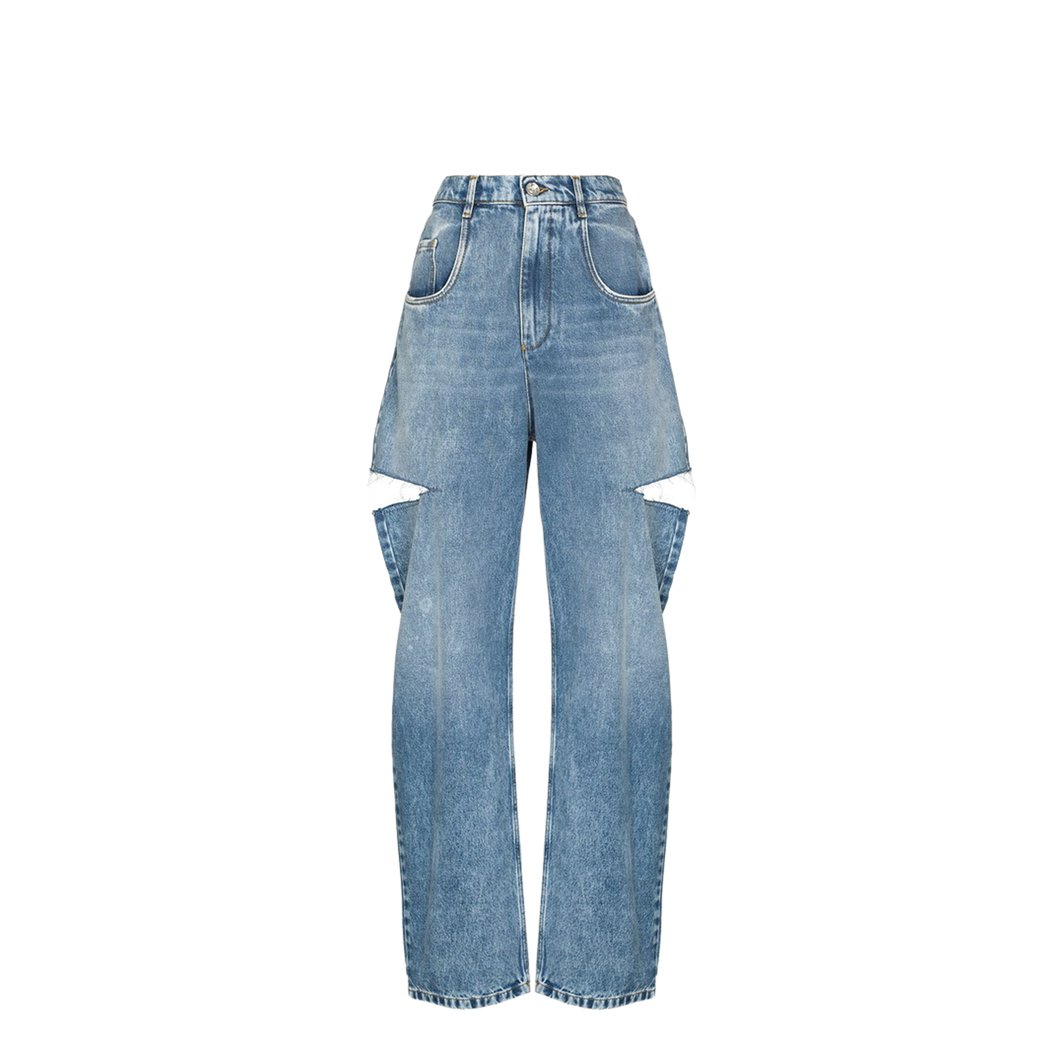 Denim Jeans with Slash Details - Image 1