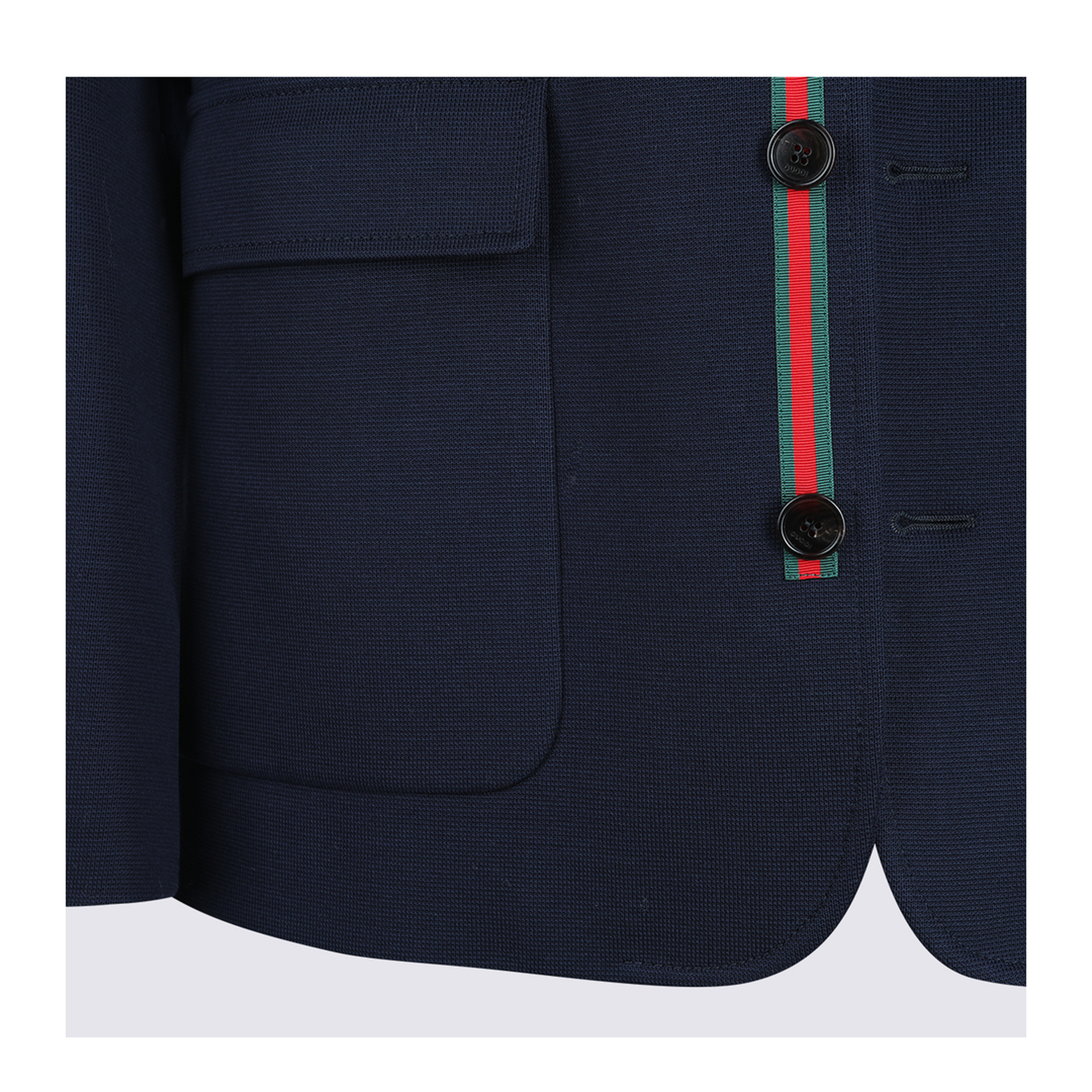 Single-breast Cotton Jersey Jacket in Dark Blue - Image 7