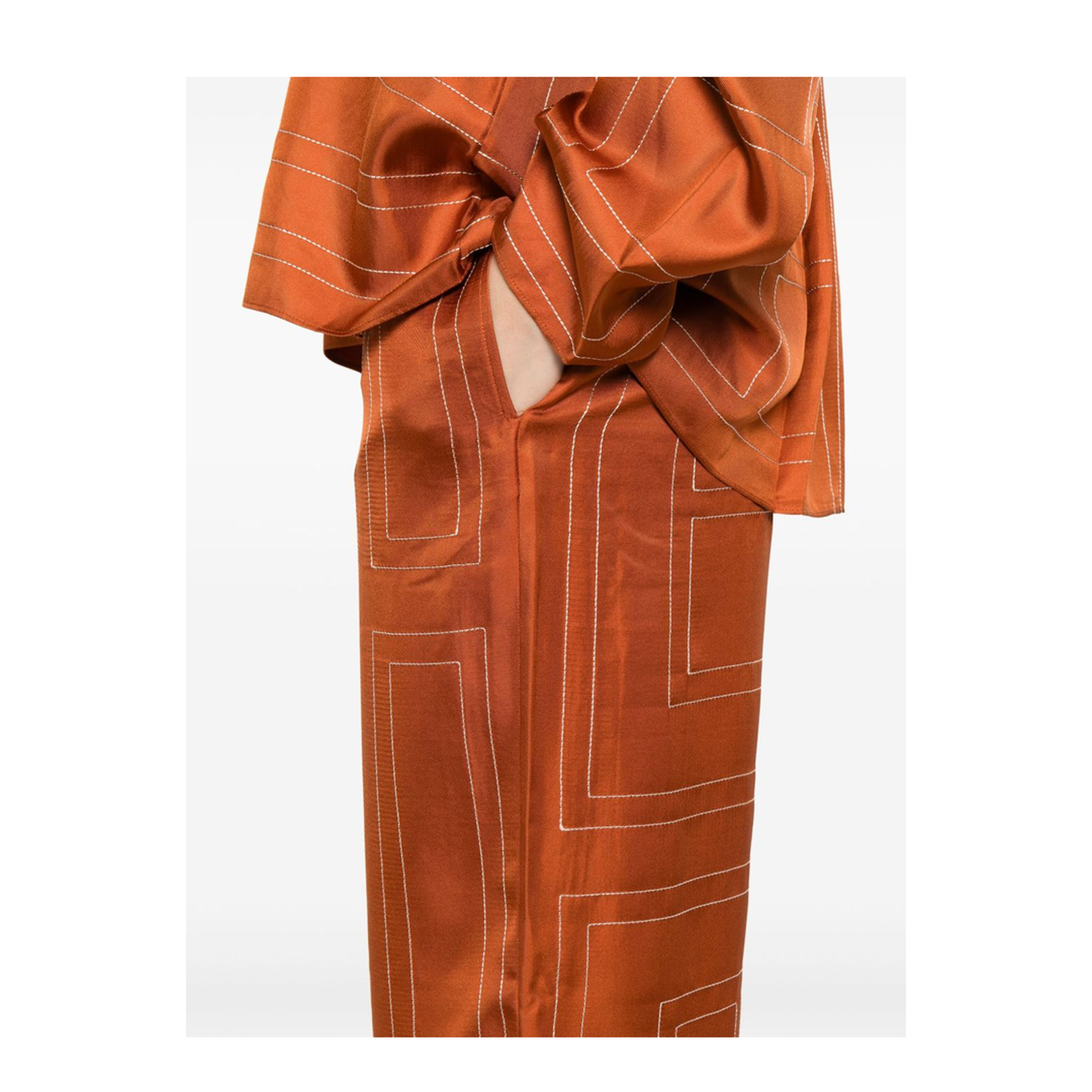 Brown Pants with Wide Leg and All-Over Logo Print - Image 5