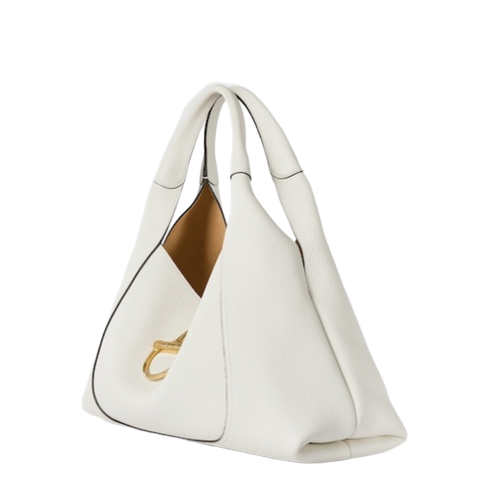 Softbit Maxi Shoulder Bag in White Leather - Image 2