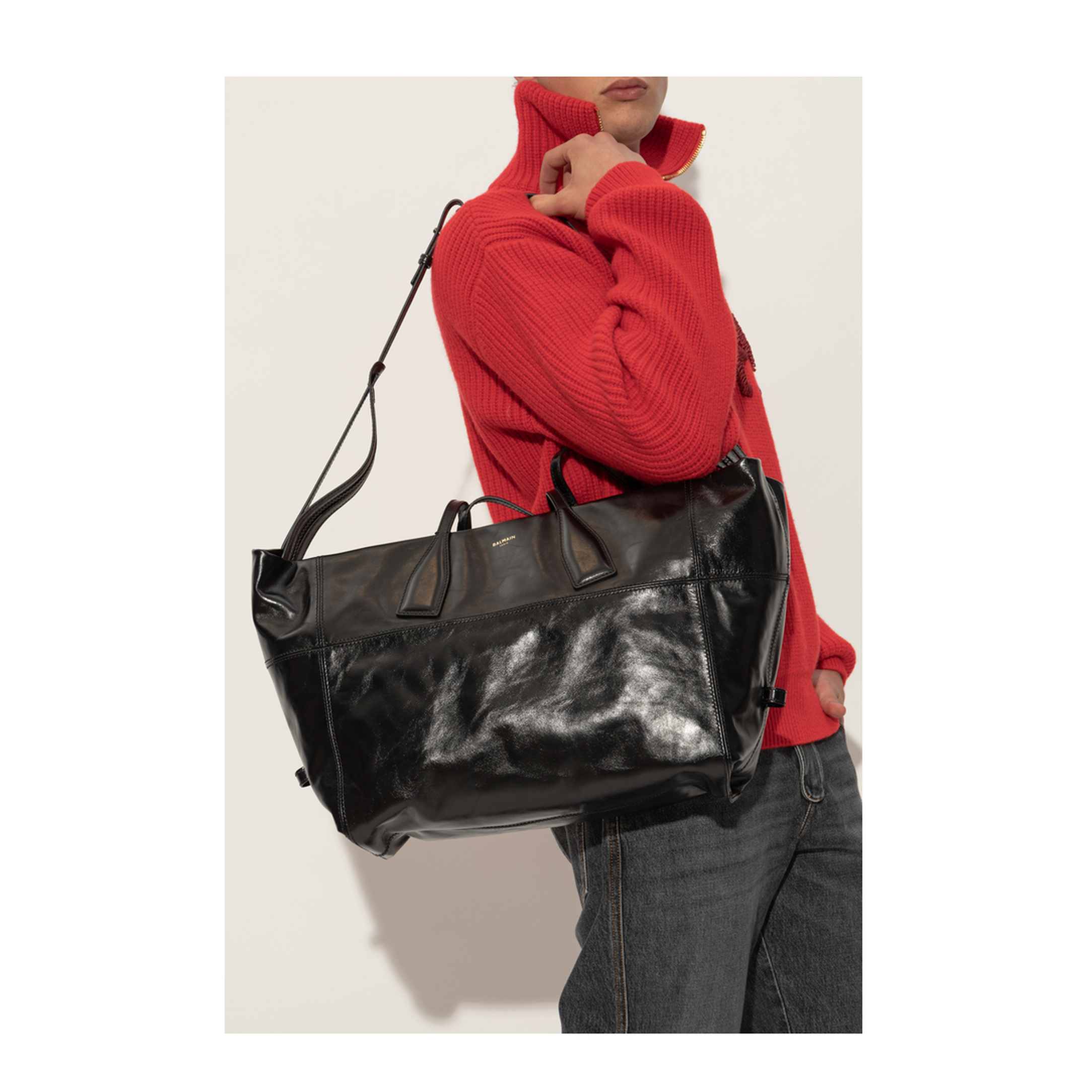 Top-Handle Tote Bag Black - Image 4
