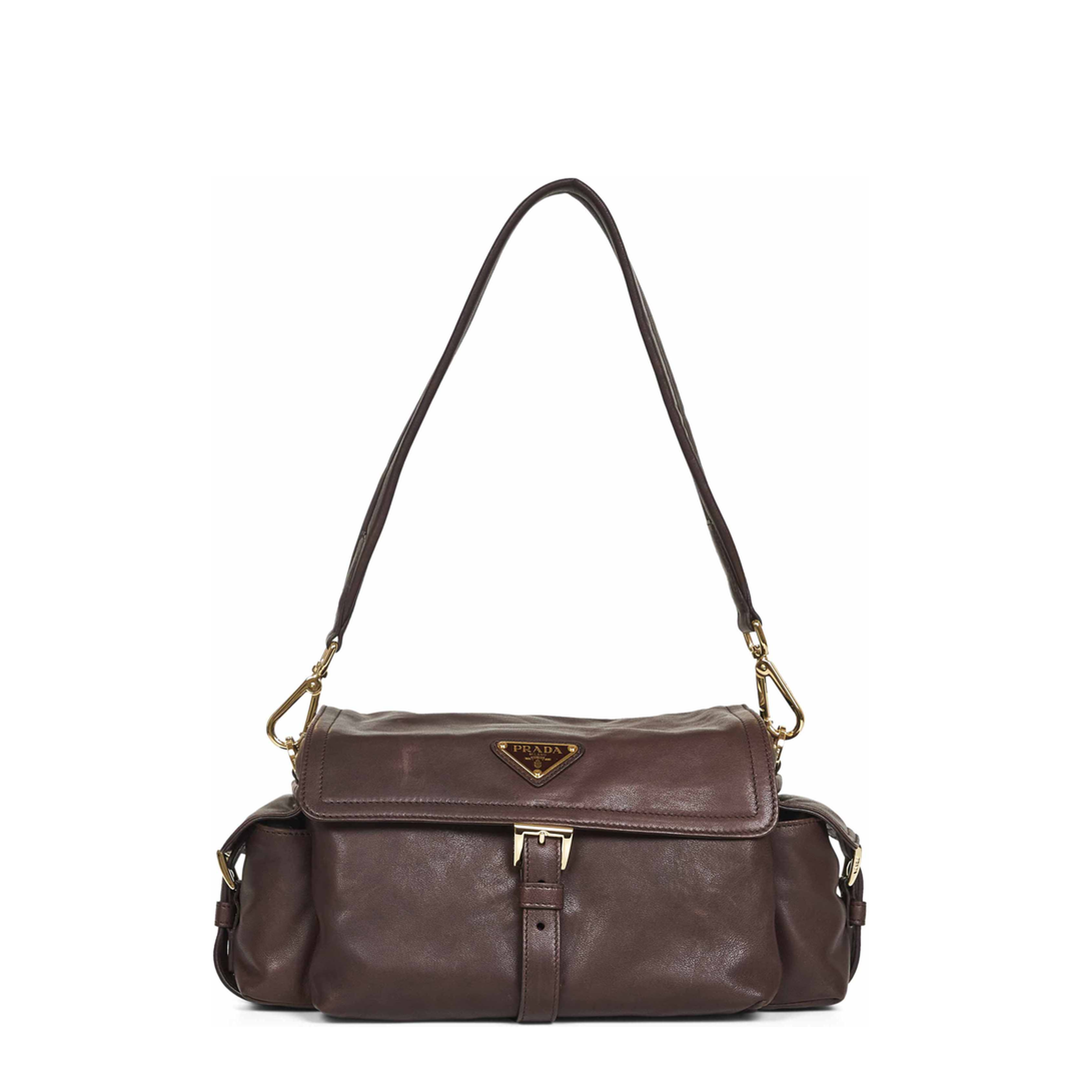 Explore Medium Nappa Leather Shoulder Bag - Sienna (Brown) - Image 1