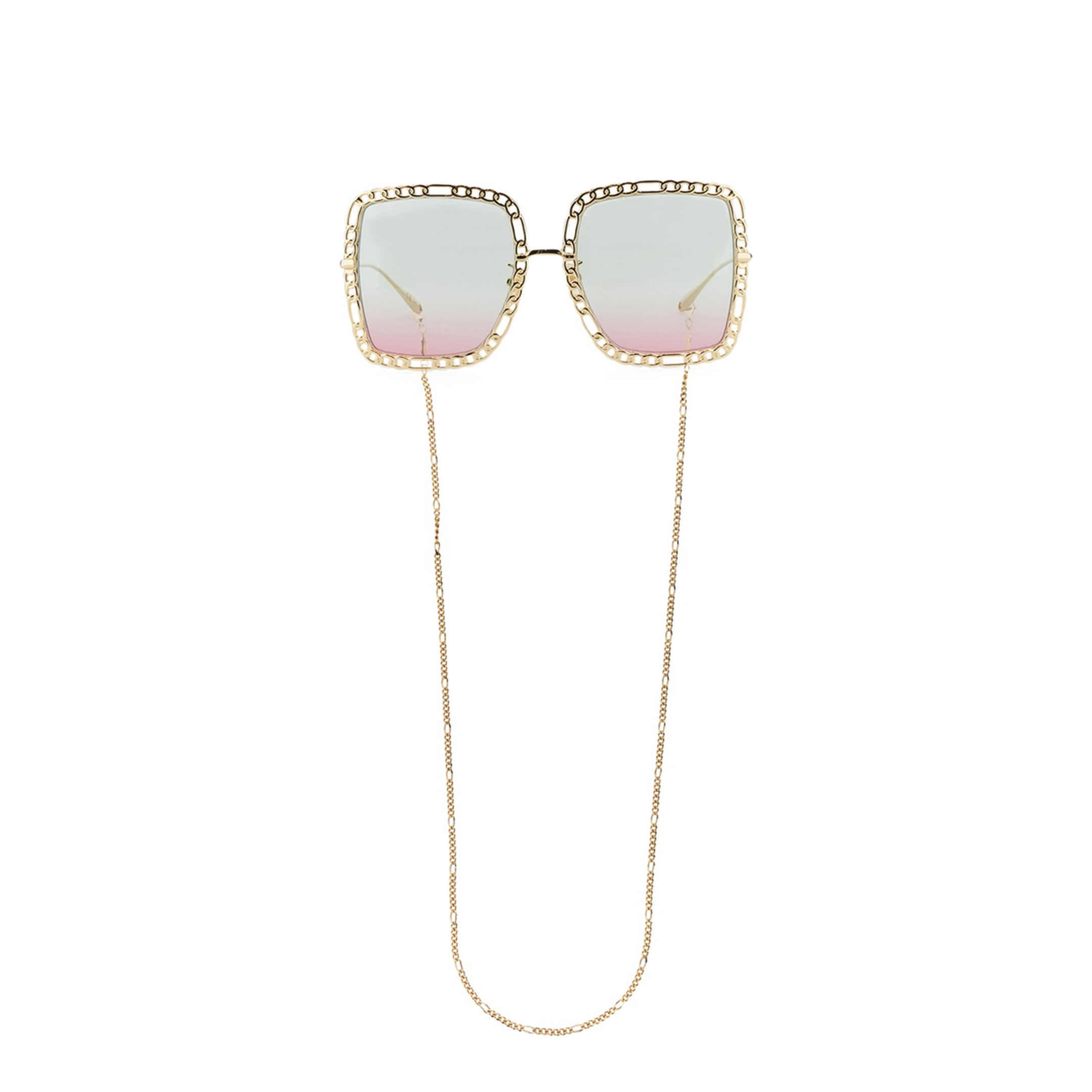Rectangular Sunglasses with Chain - Image 2