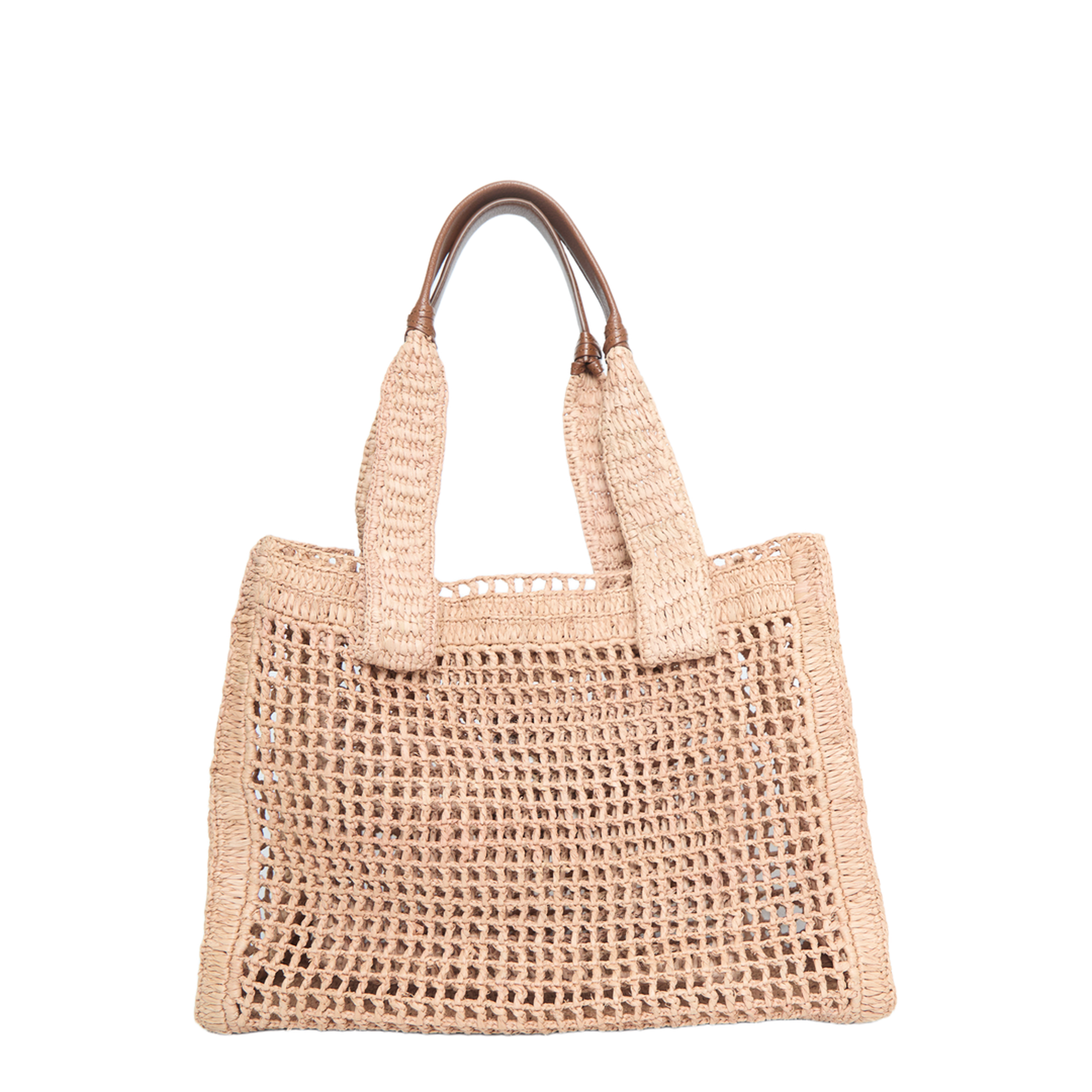 East-West Summer Banana Raffia Tote Bag - Image 2