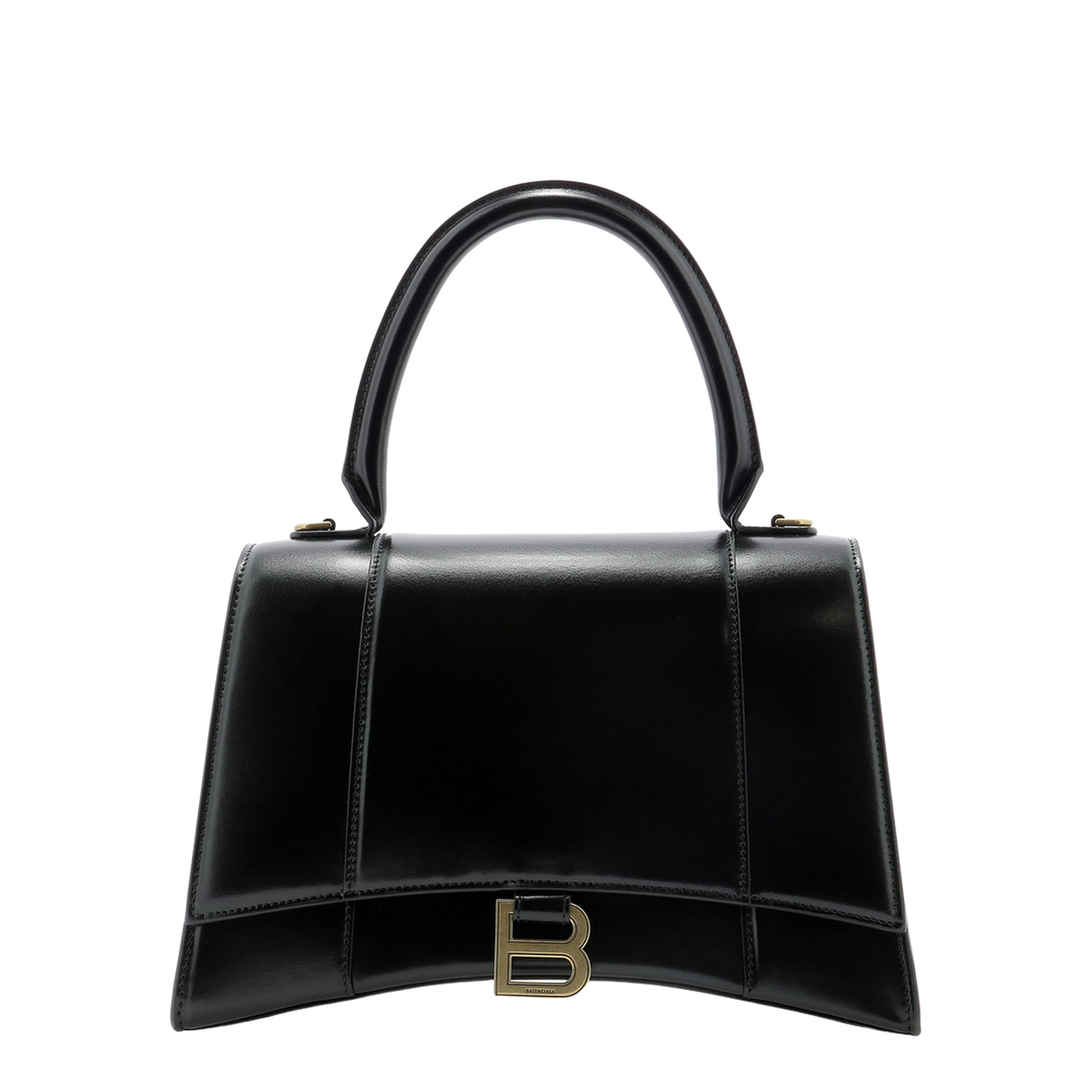 Hourglass Leather Handbag Black - Image 1