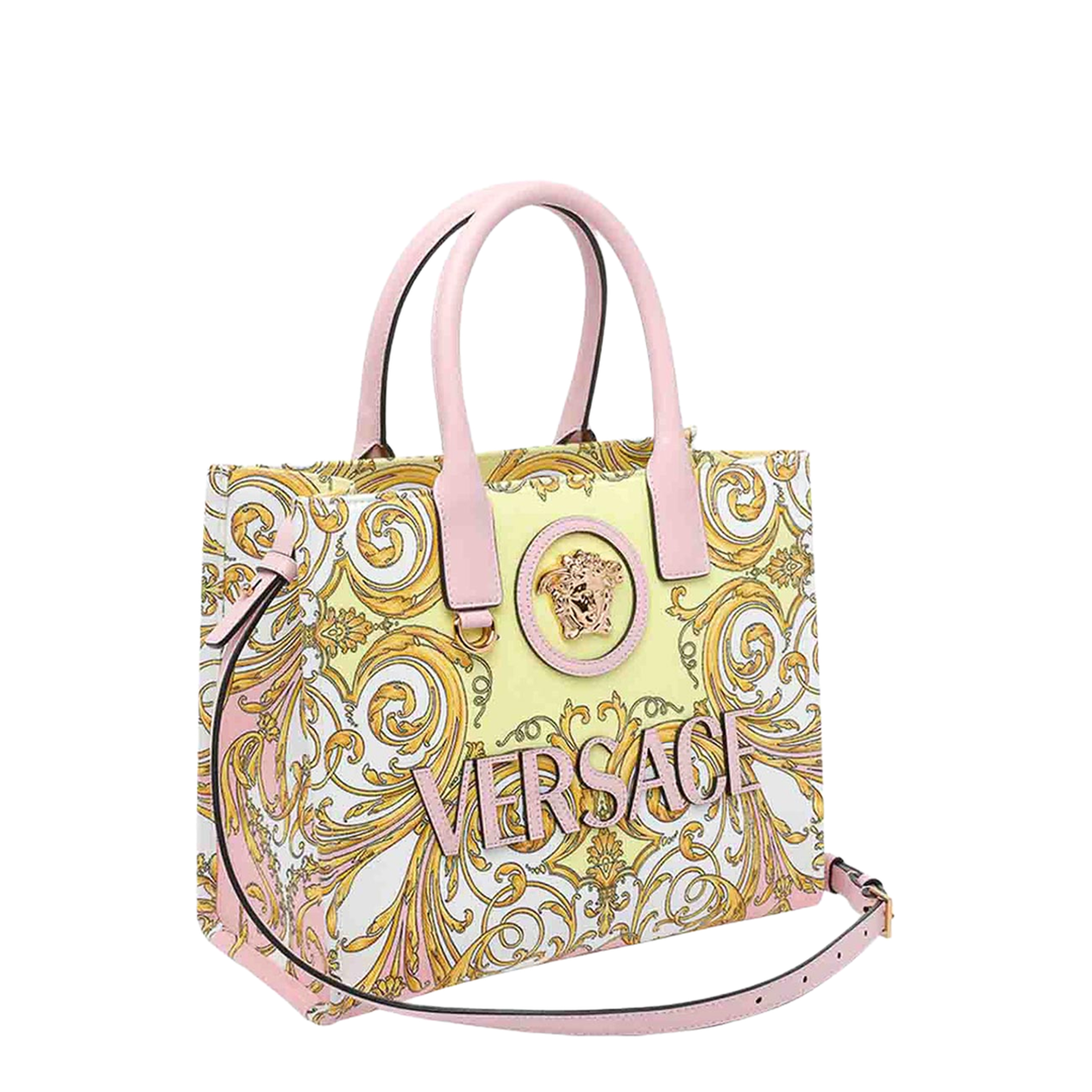 Small Canvas Tote - Pink+Gold - Image 3