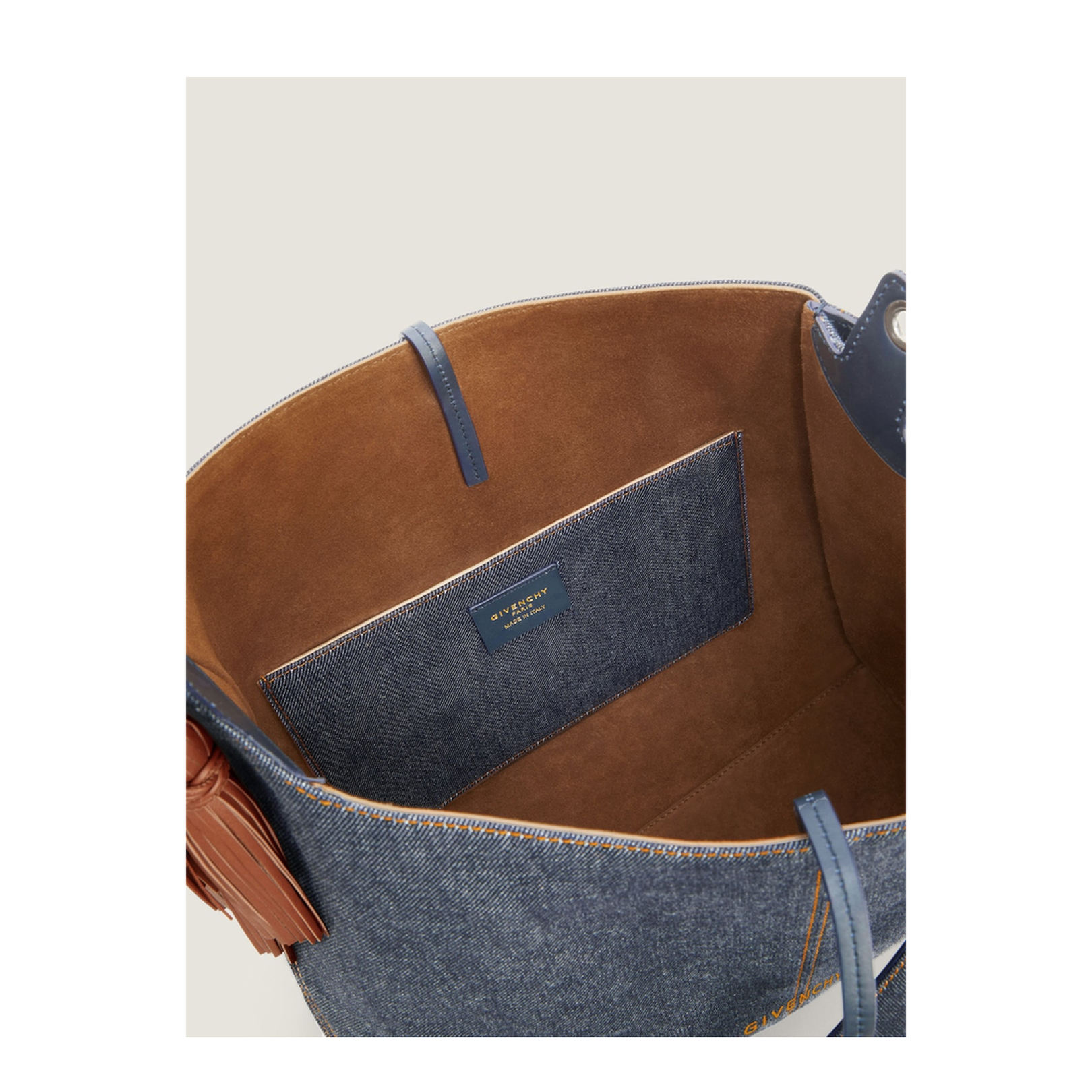 Medium Belted Hobo Bag in Denim - Image 5
