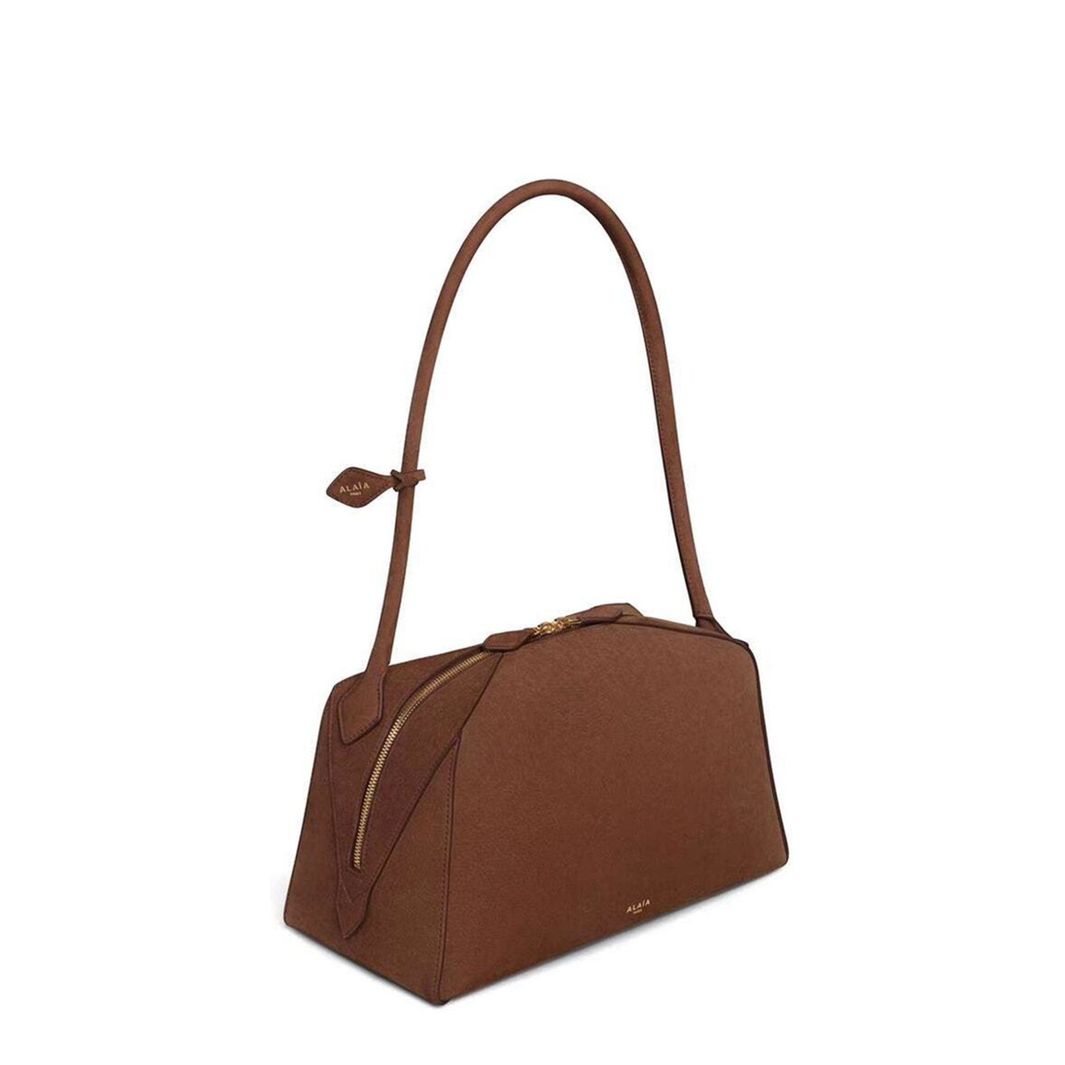 Le Bouledogue Medium Nubuck Calf Leather Top-Handle Bag - Brown - Image 2