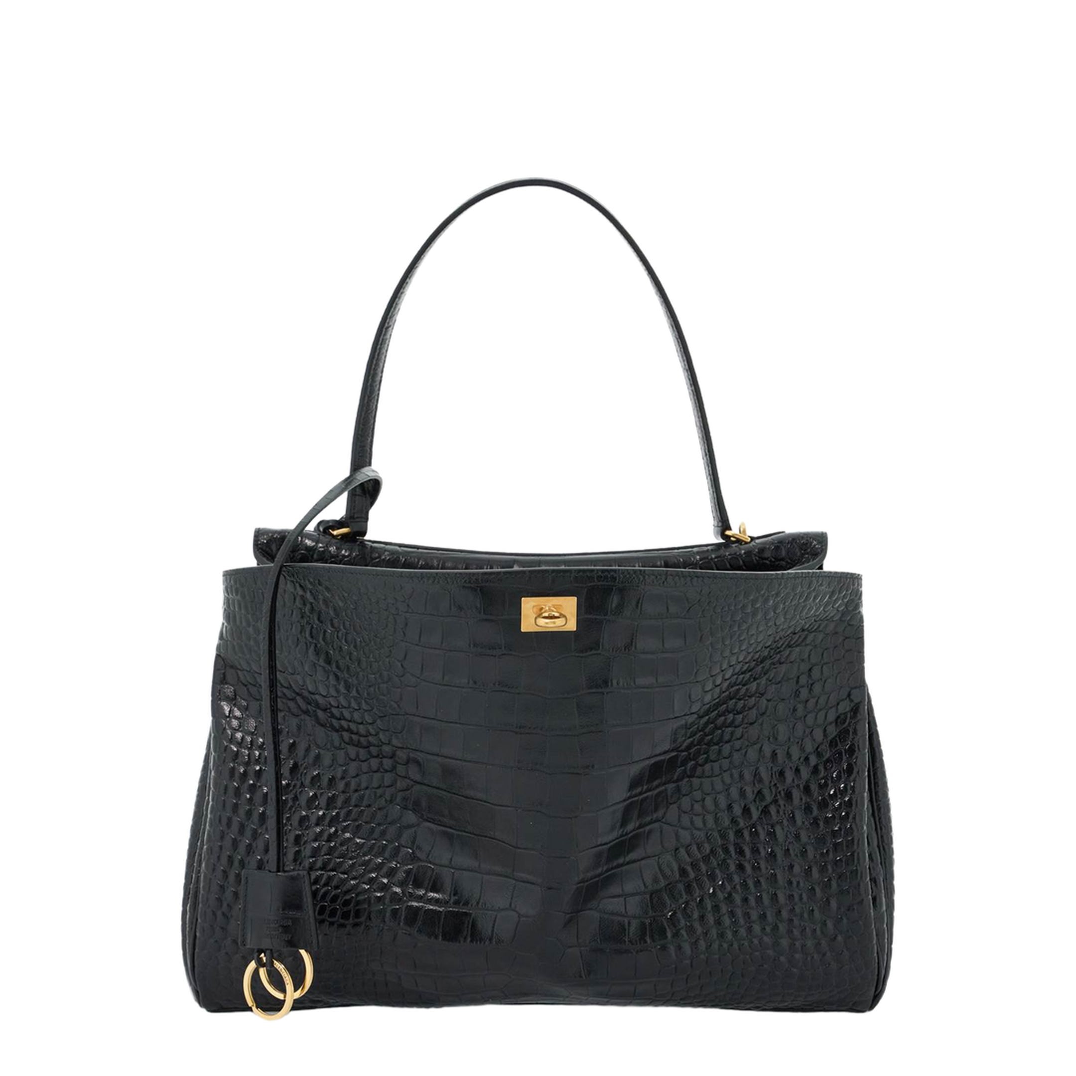 Rodeo Large Calf Leather Handbag - Black - Image 2
