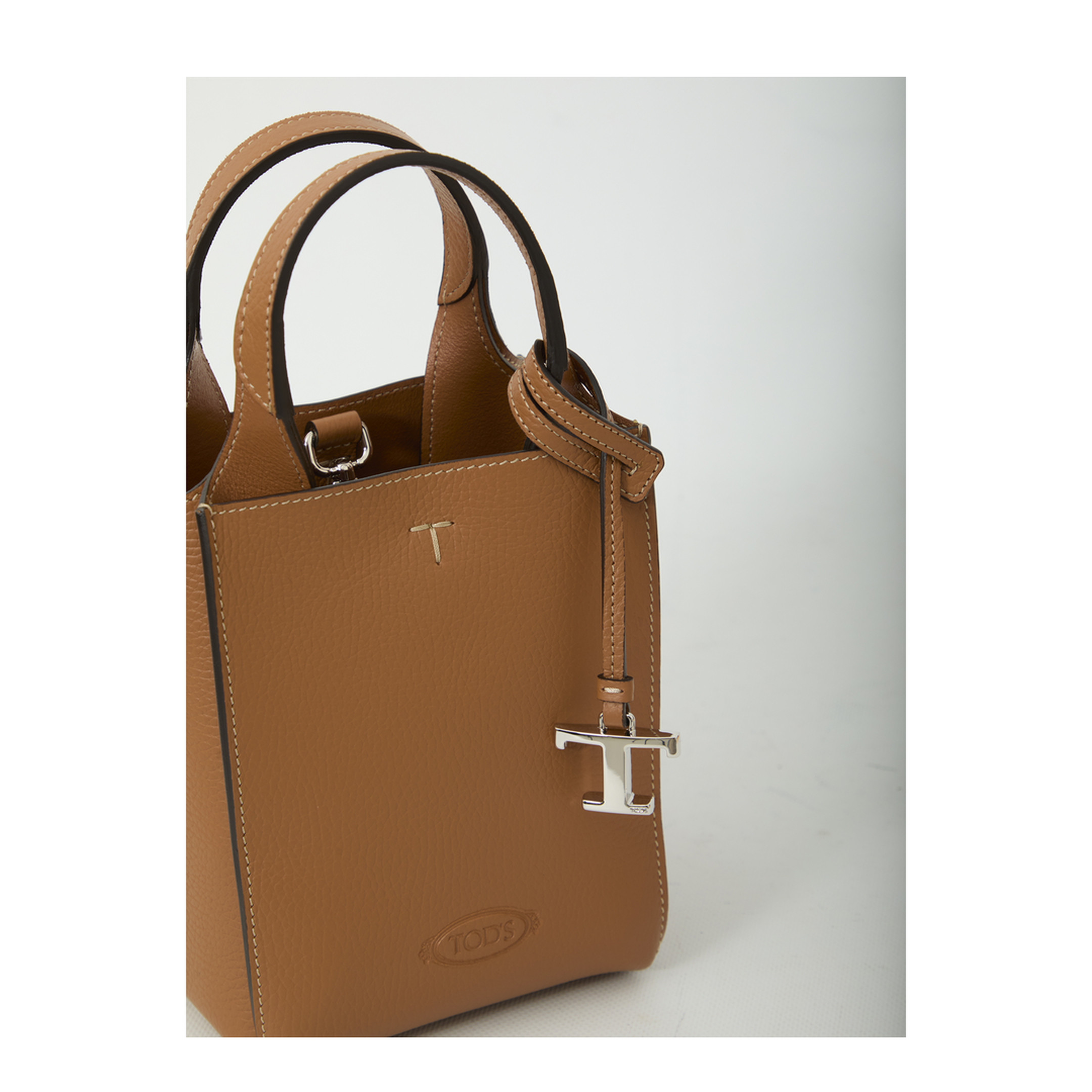 Micro Small Calf Leather Handbag - Brown - Image 4