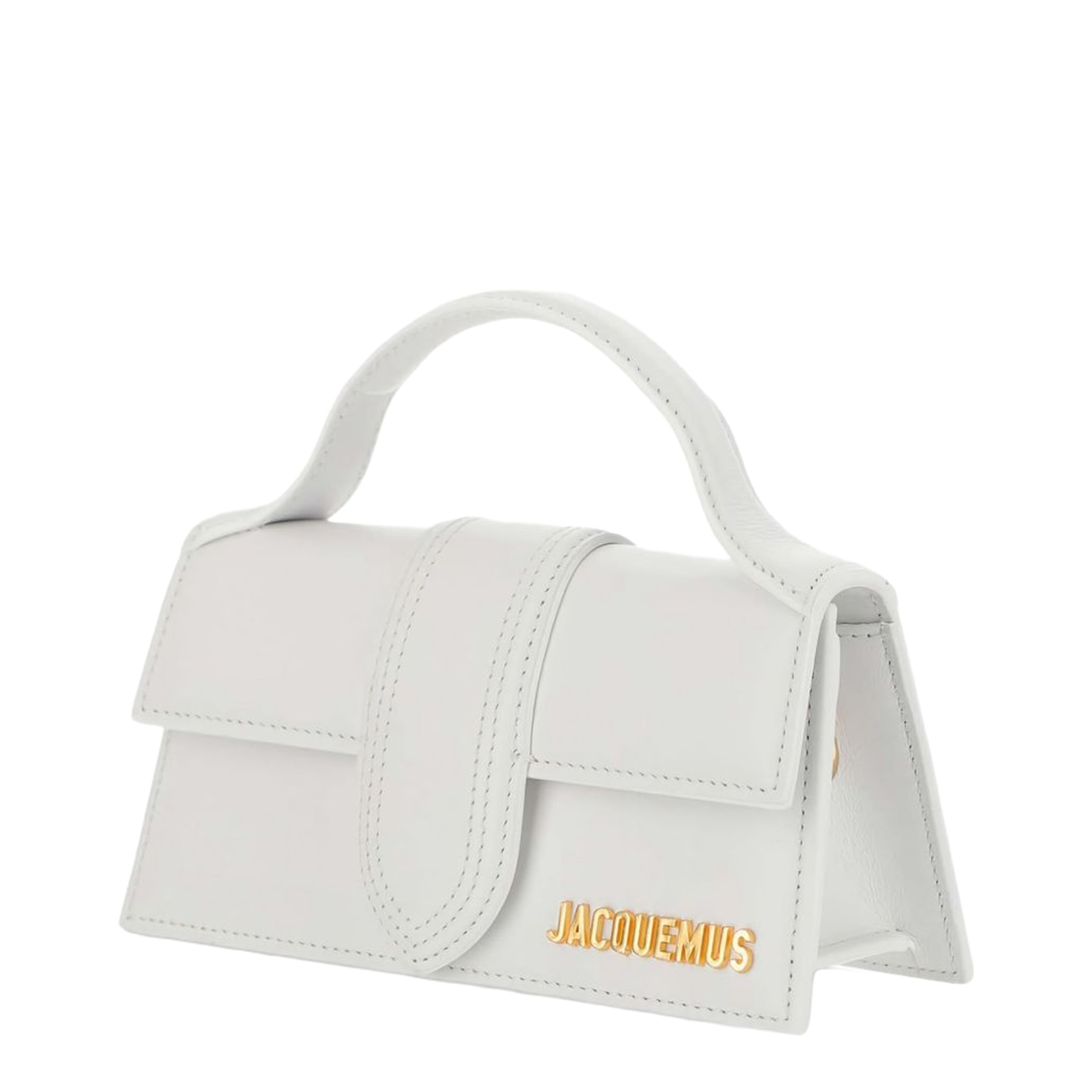 The Large Bambino Calf Leather Top-Handle Bag - White - Image 4