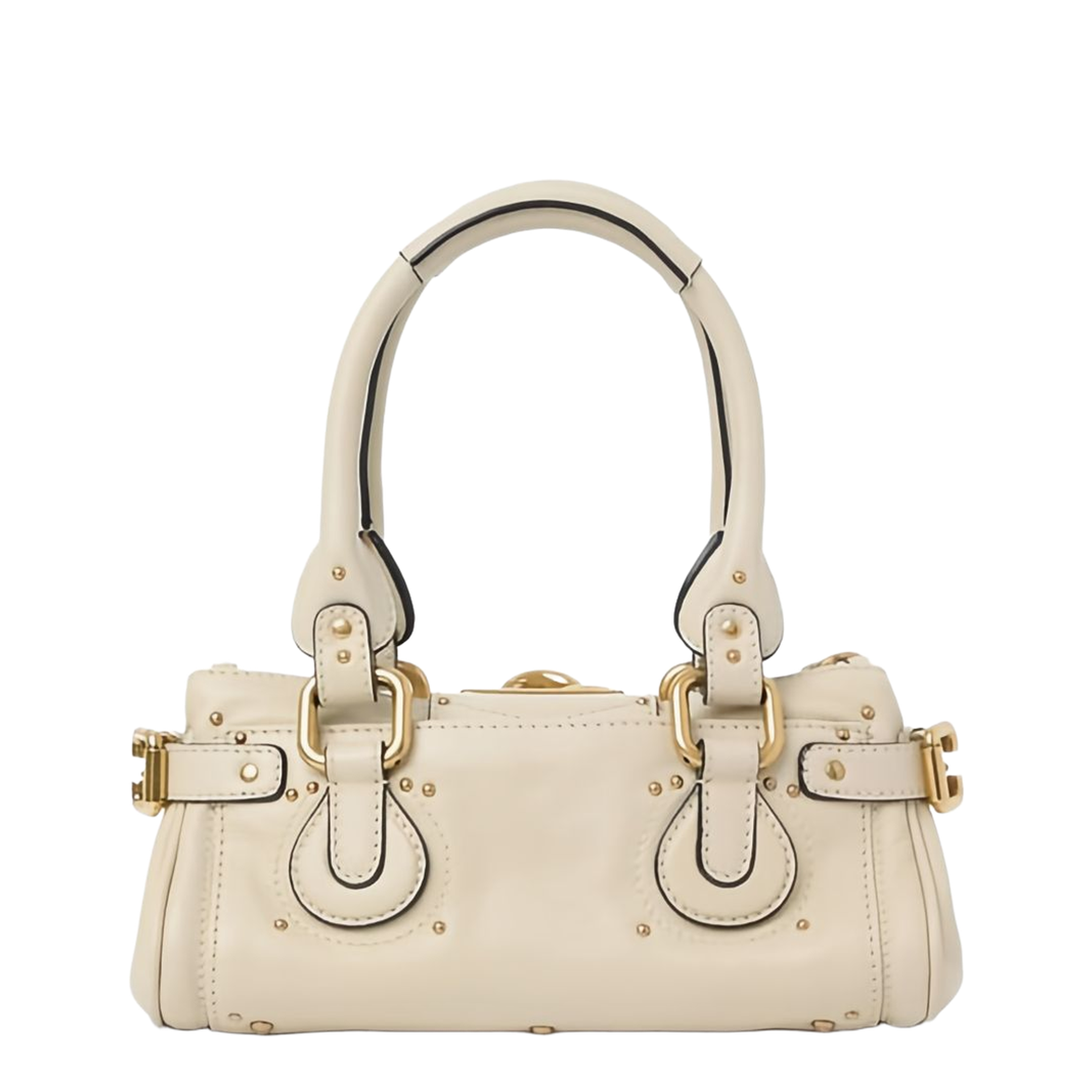 Paddington Small Grained Buffalo Leather Shoulder Bag - Cloudy Cream - Image 2