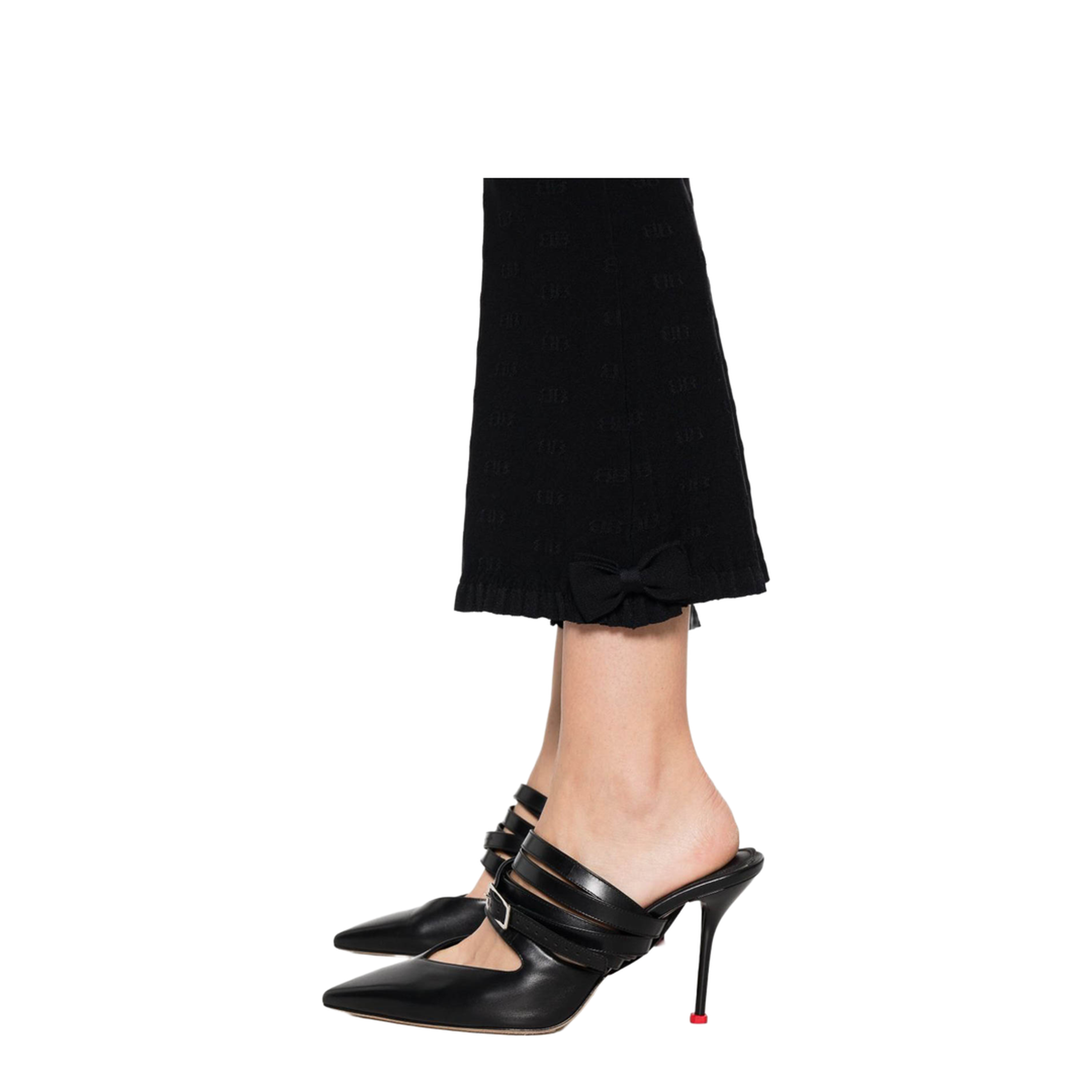 Flared Capri Pants in Black - Image 5