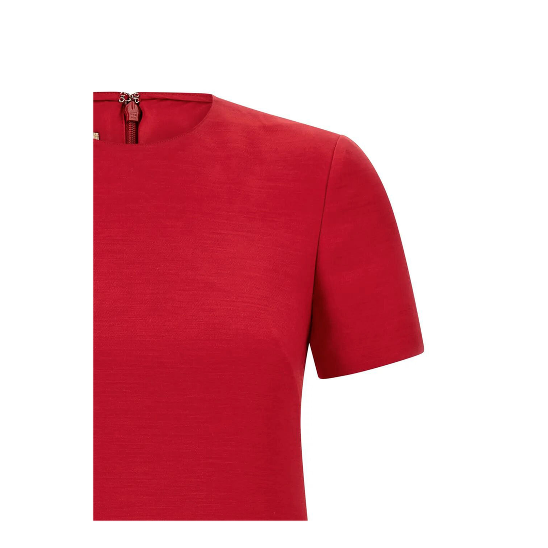 VLogo Wool and Silk Mini Dress - Red - Image 3